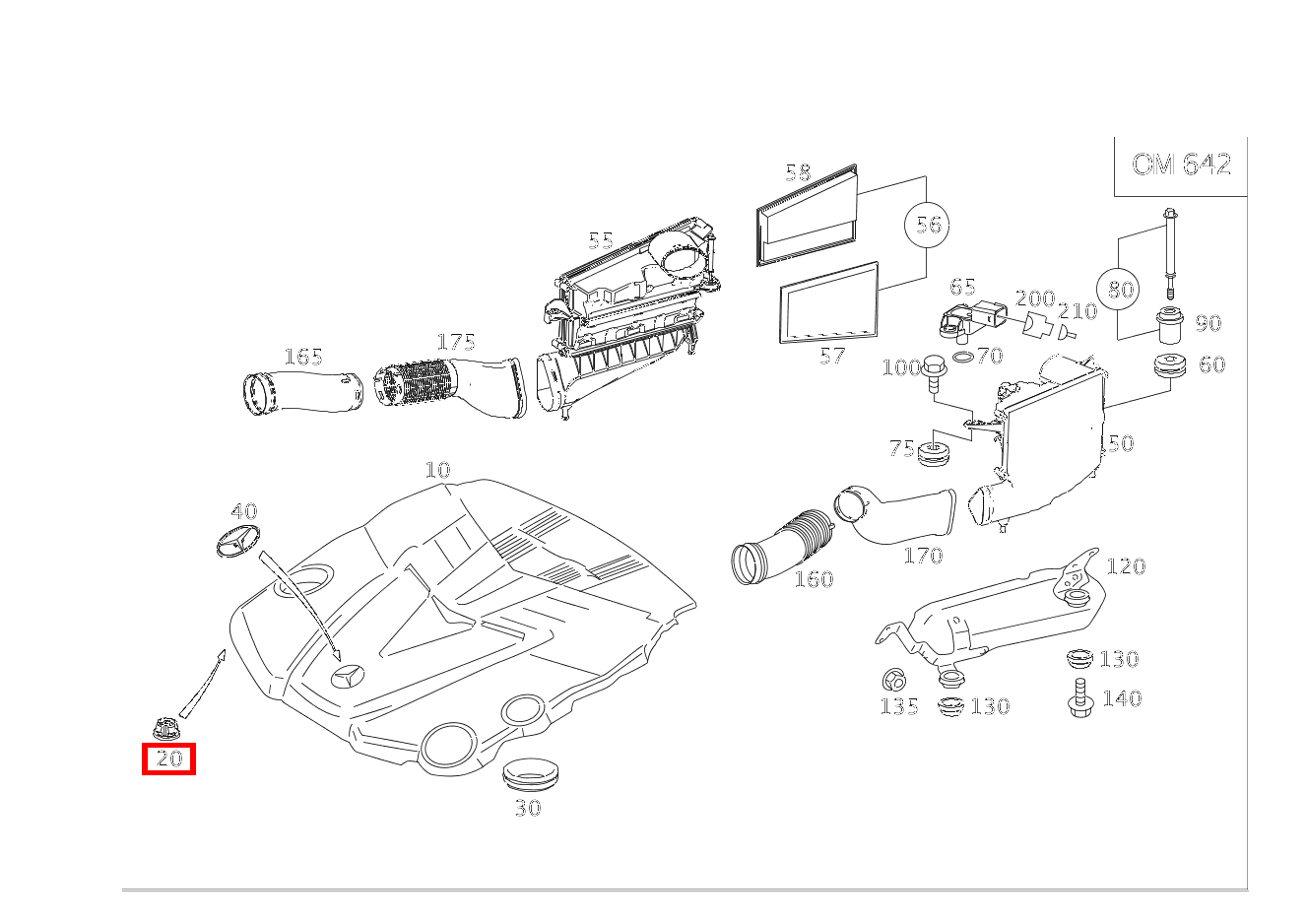Elastomerlager An Abdeckung GL 350 BlueTEC 4MATIC Off-Roader 164