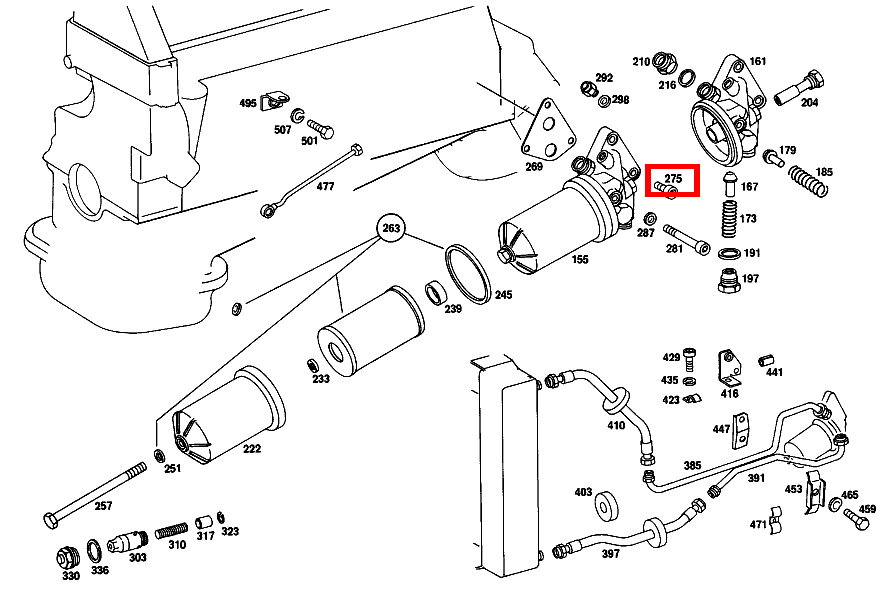 Zylinder-Schraube OELFILTER AN ZYLINDERKURBELGEHAEUSE; M8X30-10.9 B 170/180 M 266 111