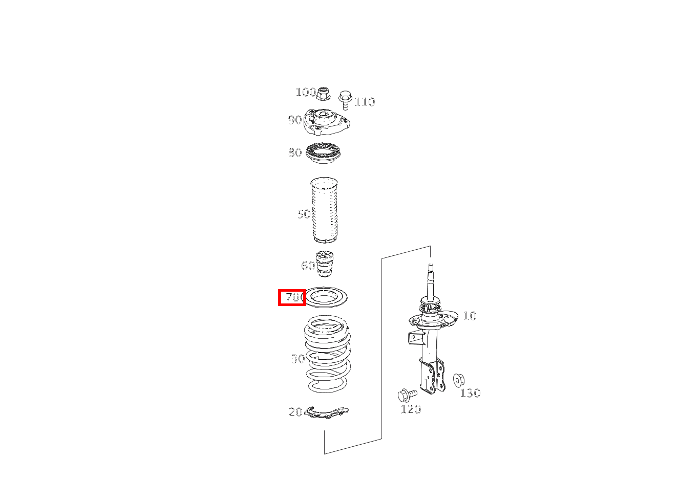Schraubenfederbeilage OBEN LINKS UND RECHTS B220 4M 246