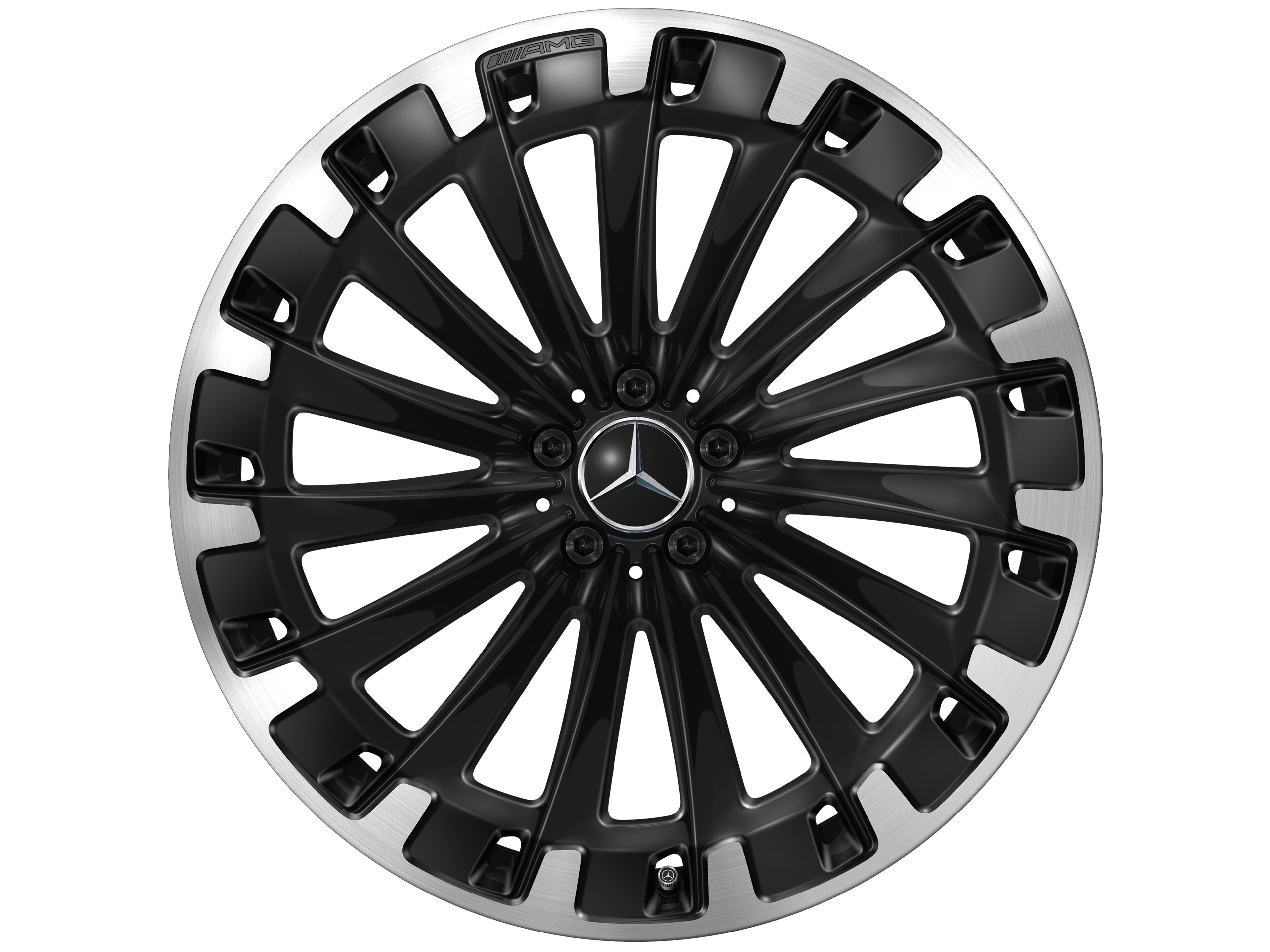 Mercedes-Benz - AMG Vielspeichen-Rad, 22 Zoll, 9,5 J x 22 ET 41,5, schwarz, glanzgedreht