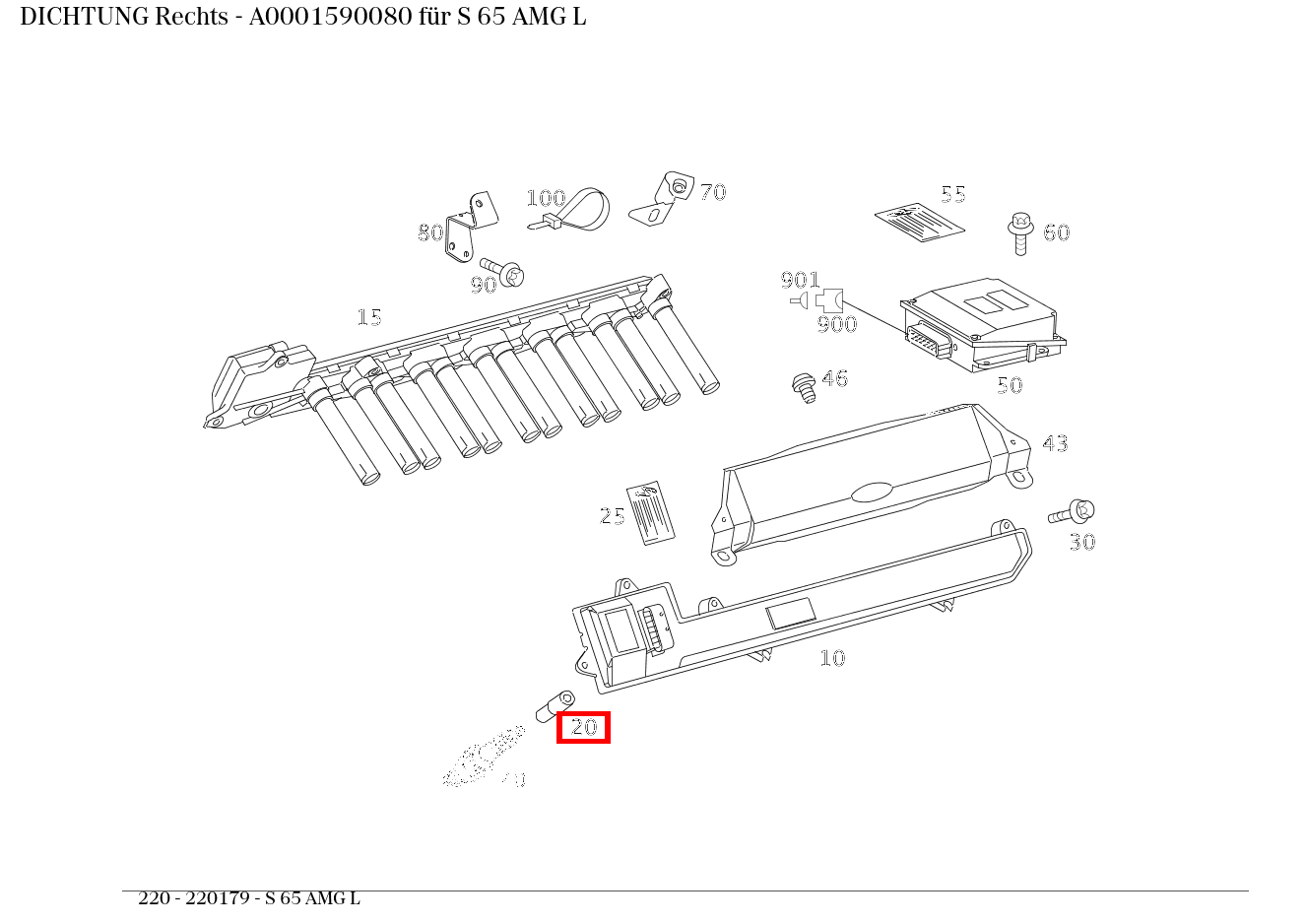ABDICHTUNG Rechts S 65 AMG L 220