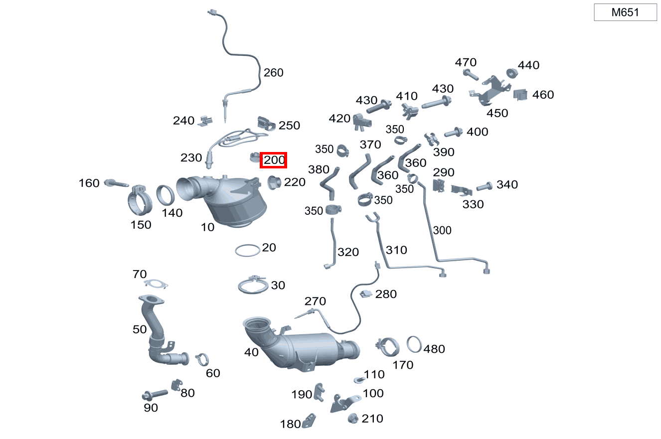 Sechskantmutter Katalysator an Halter; M8 SPORT-UTILITY-VEHICLE BRENNSTOFFZELLE 253