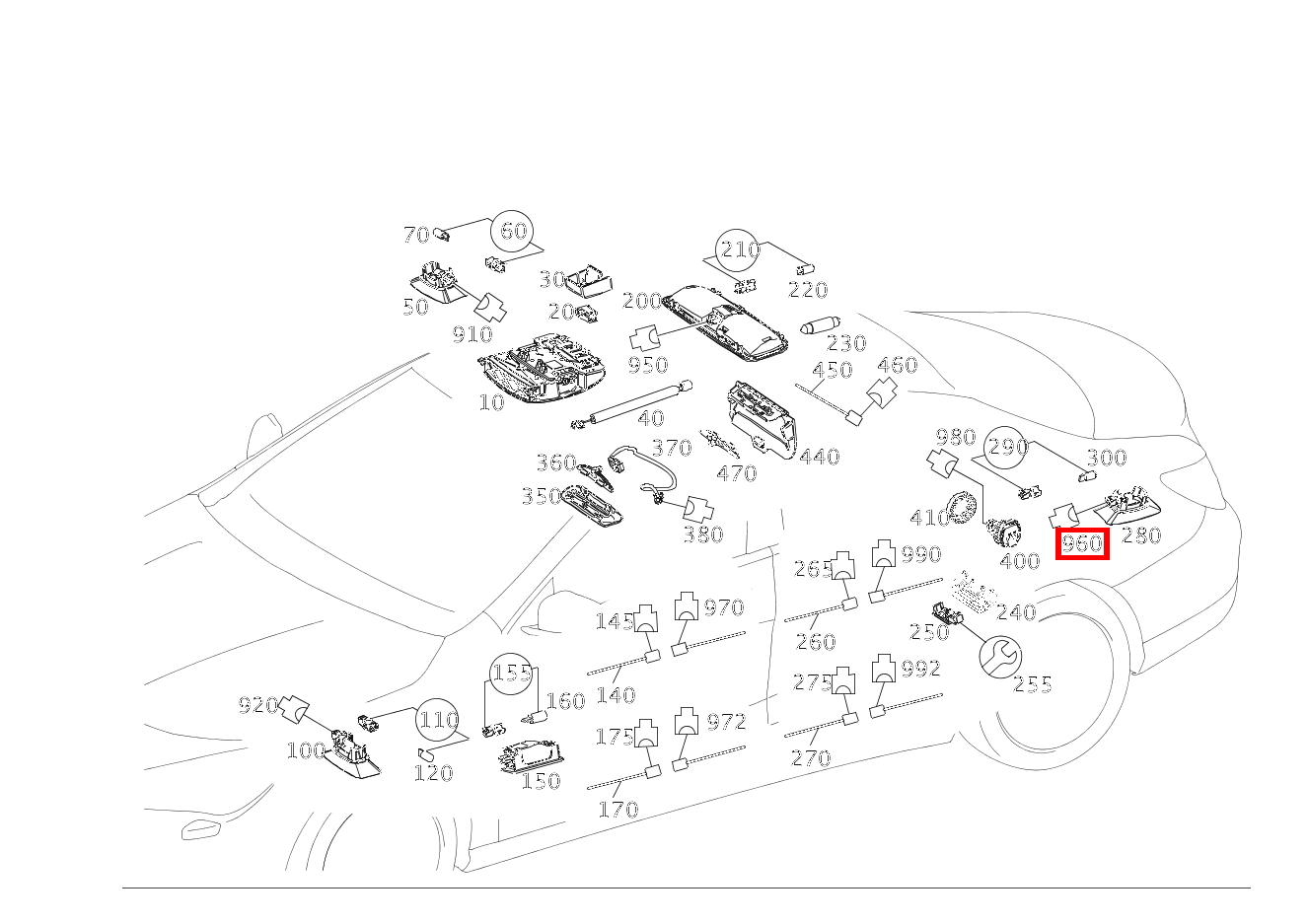 Stecker KOFFERRAUMLEUCHTE; 2-PIN MQS CLA 250 4MATIC Coupé 117