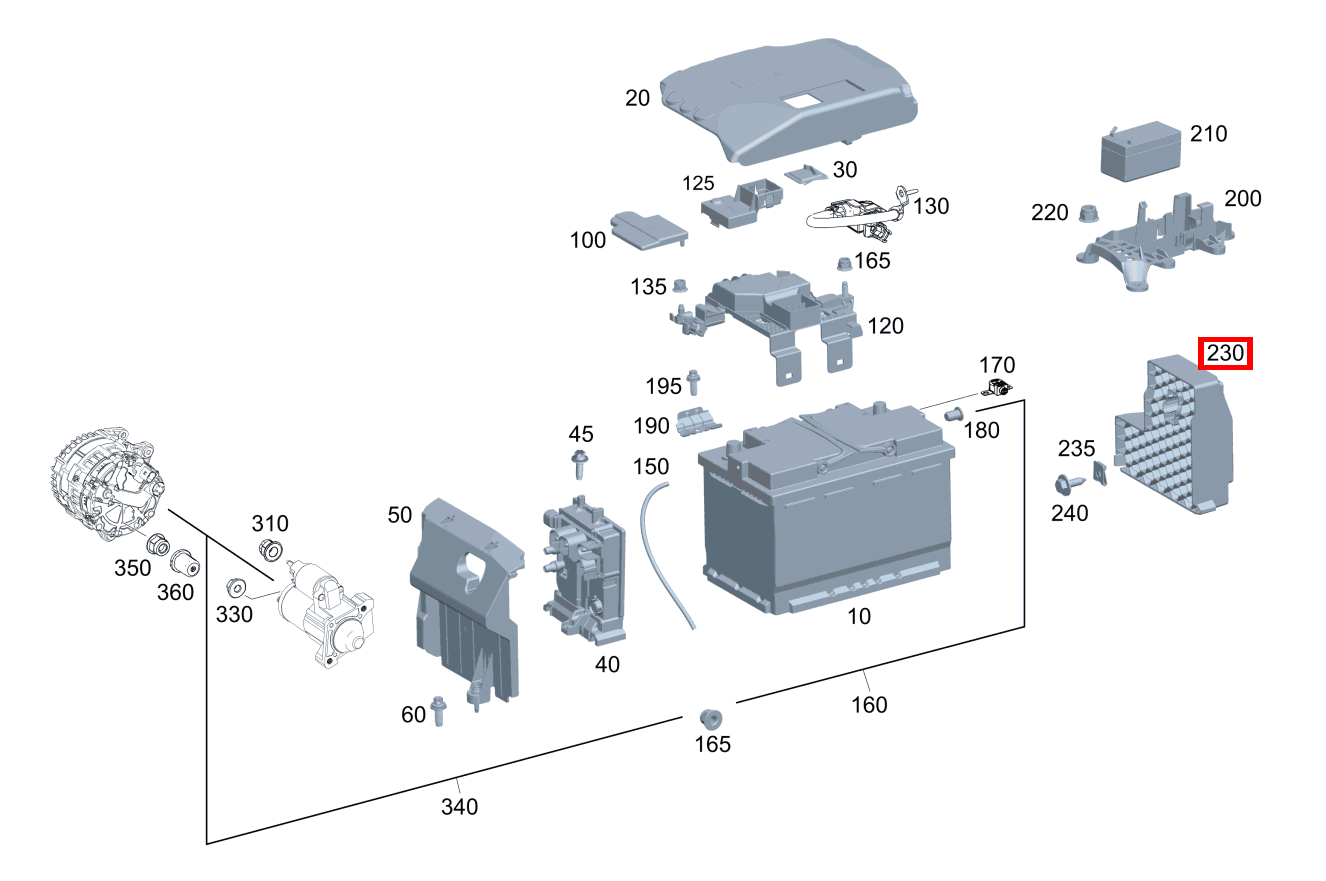 Seitenwand Starterbatterie B 180 253
