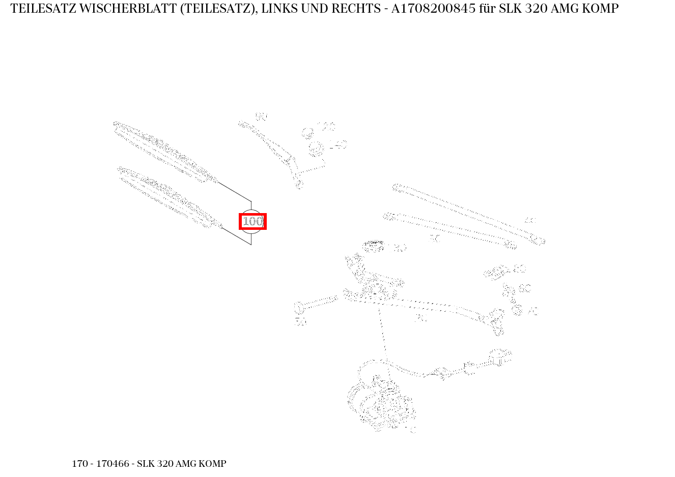 Teilesatz Wischerblatt (TEILESATZ), LINKS UND RECHTS SLK 320 AMG KOMP 170