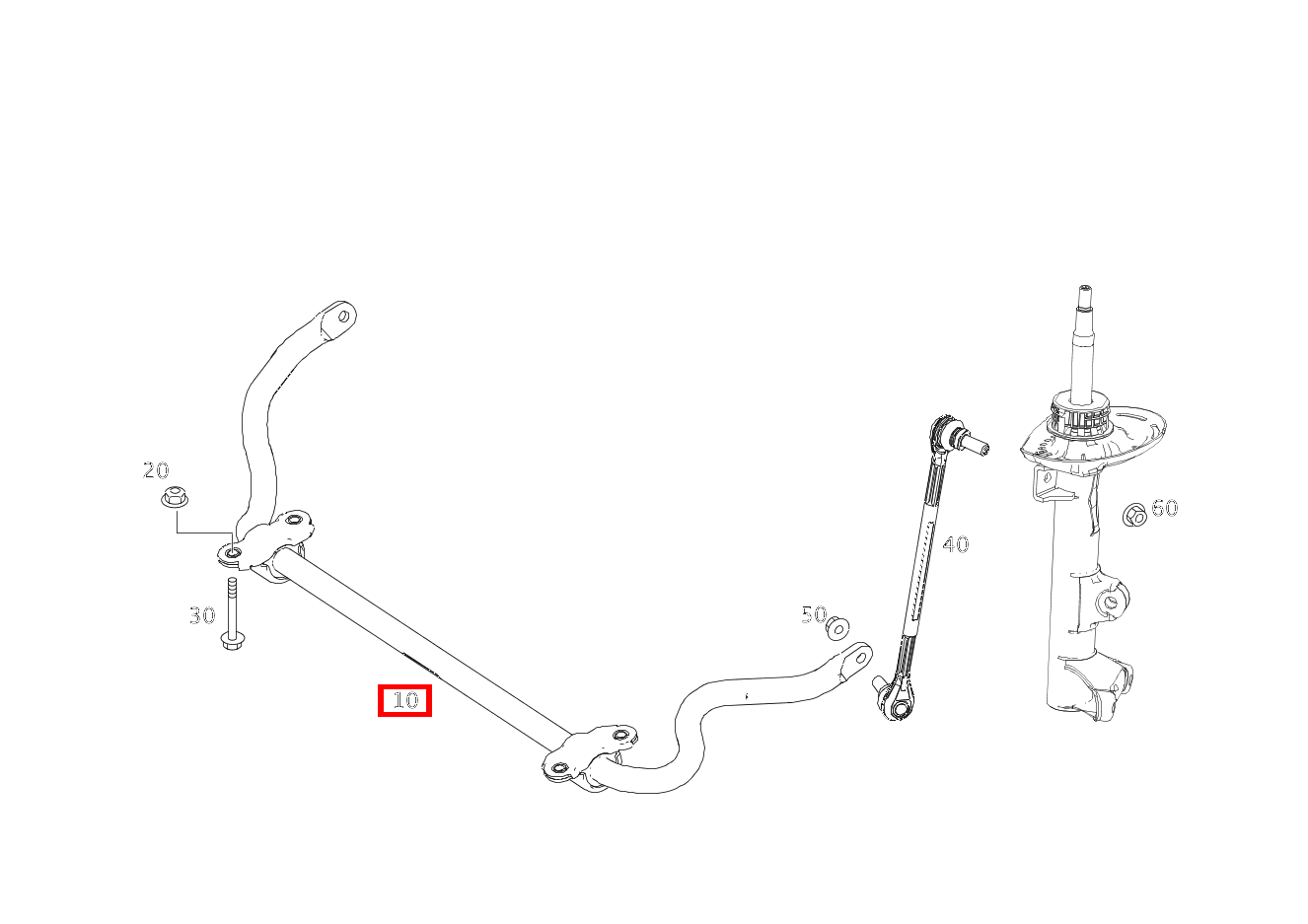 Drehstab Mit Lager, vorn; D=25MM C 180 KOMPRESSOR T-Modell BlueEFFICIENCY 240