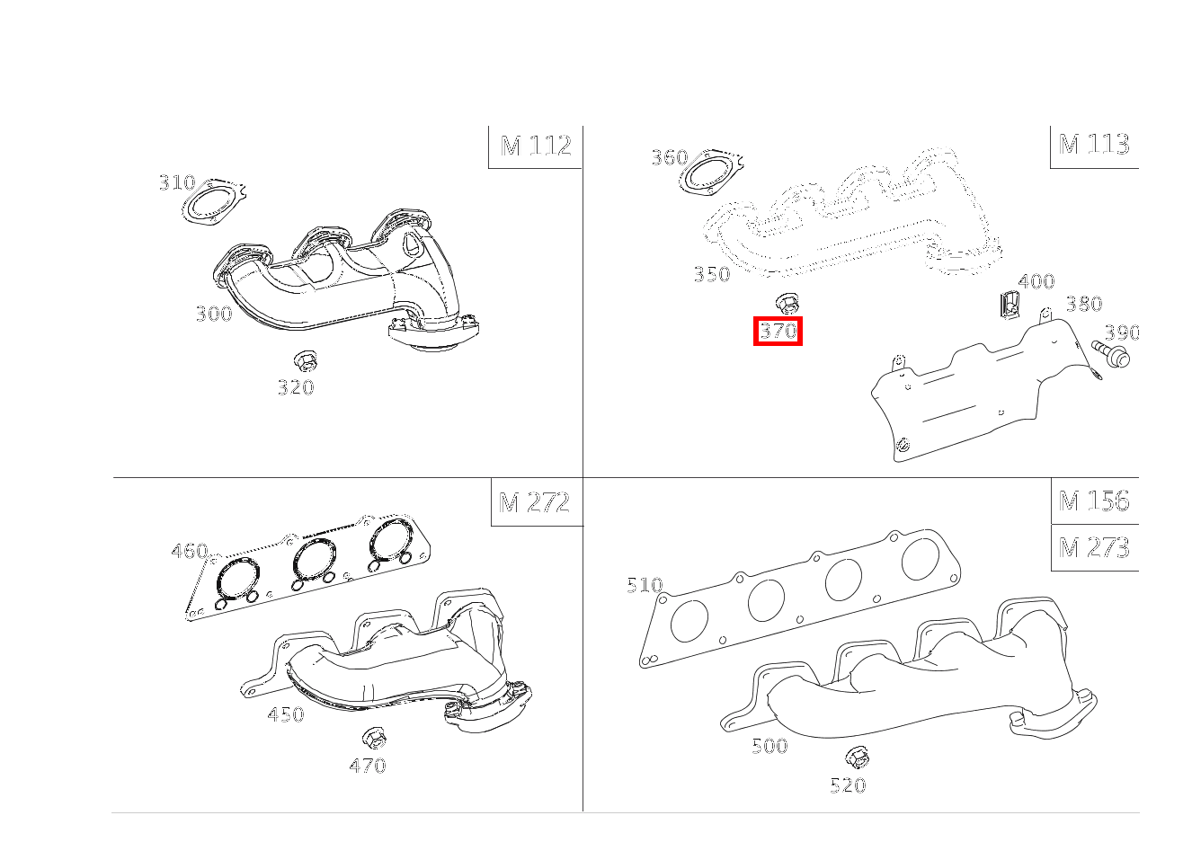 Sechskantmutter AUSPUFFKRUEMMER AN ZYLINDERKOPF; M6 CLK 55 AMG Cabriolet 209