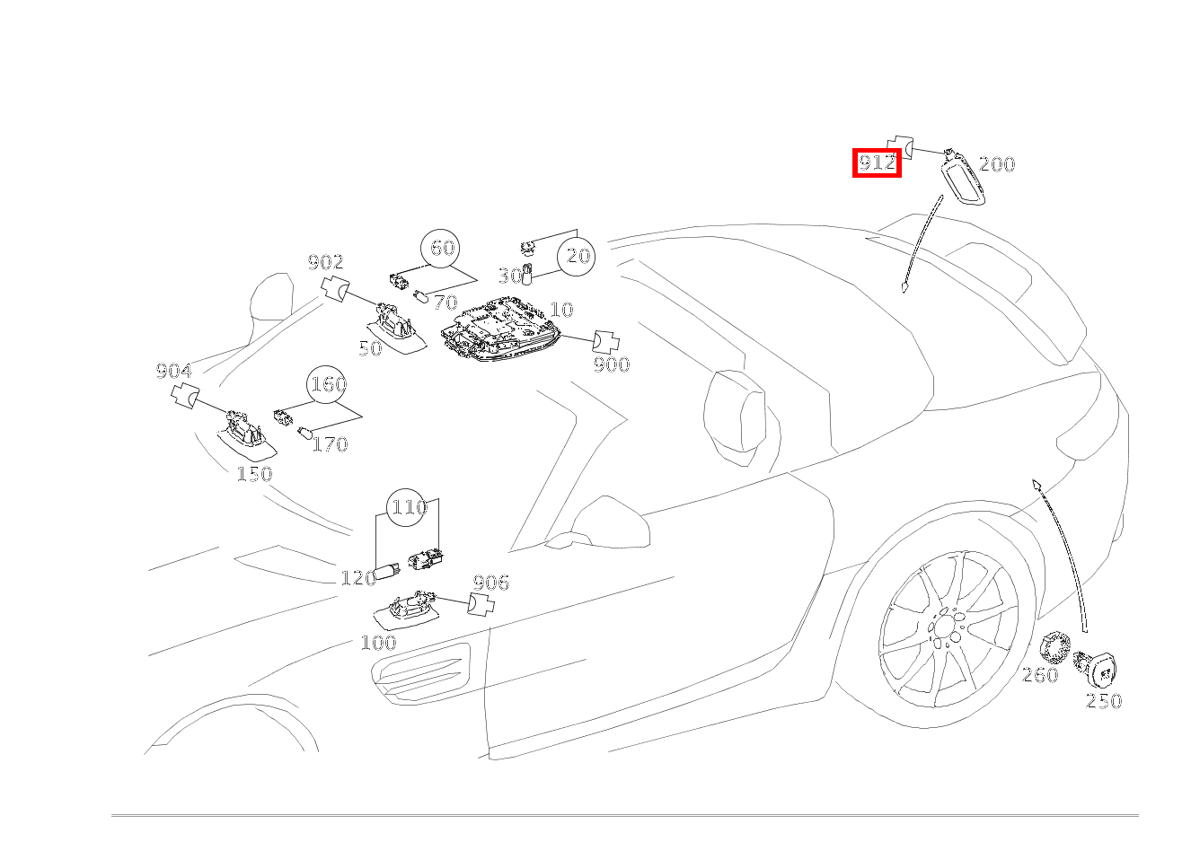 Stecker LADERAUMLEUCHTE E18/5; 2-PIN MQS Mercedes-AMG GT Roadster 190