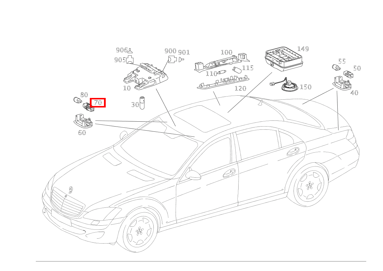 Lampenfassung INNENLEUCHTE; 12V-5W S 550 Limousine lang BCA 221 Lampenfassung INNENLEUCHTE; 12V-5W S 550 Limousine lang BCA 221