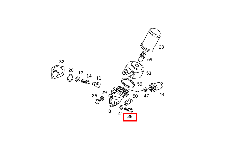Zylinder-Schraube OELFILTER AN ZYLINDERKURBELGEHAEUSE; M8X30-10.9 E 300 T 4-Matic 124