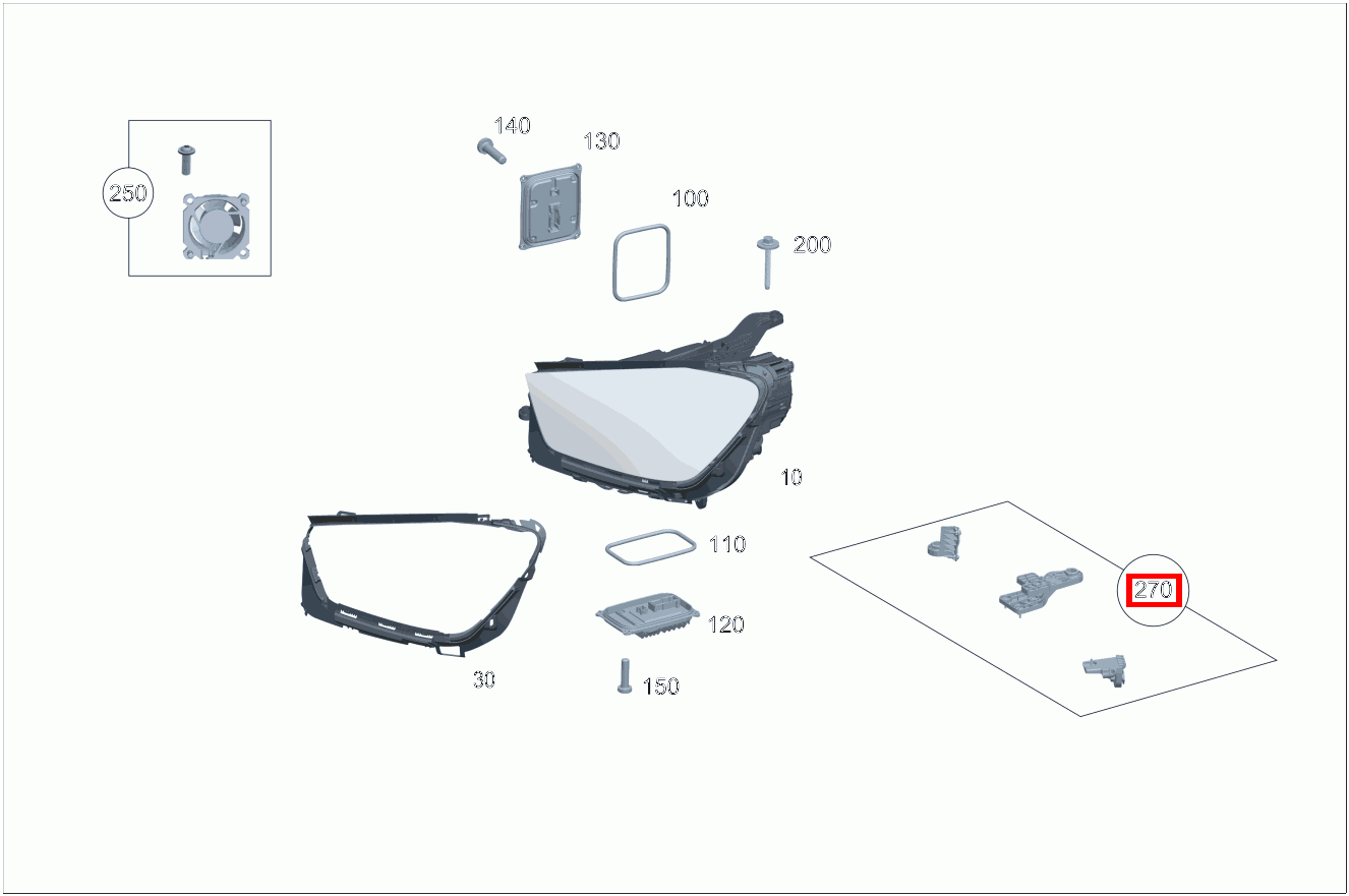Reparatursatz Halter Reparaturlösung für Scheinwerfer, rechts GLE 350 d 4MATIC Coupé 292