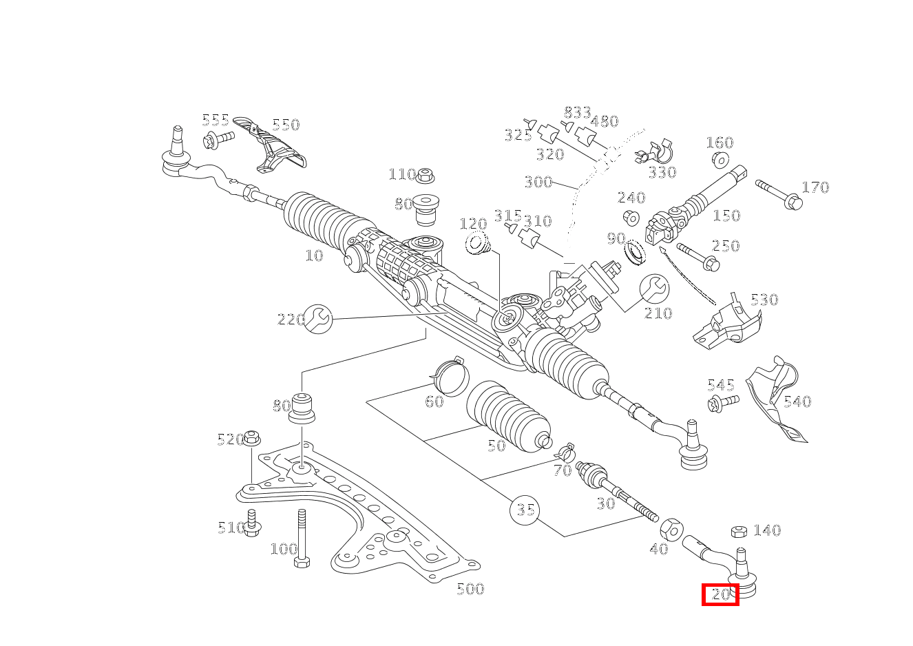 Spurstange LINKS AUSSEN E 220 CDI T-Modell 212