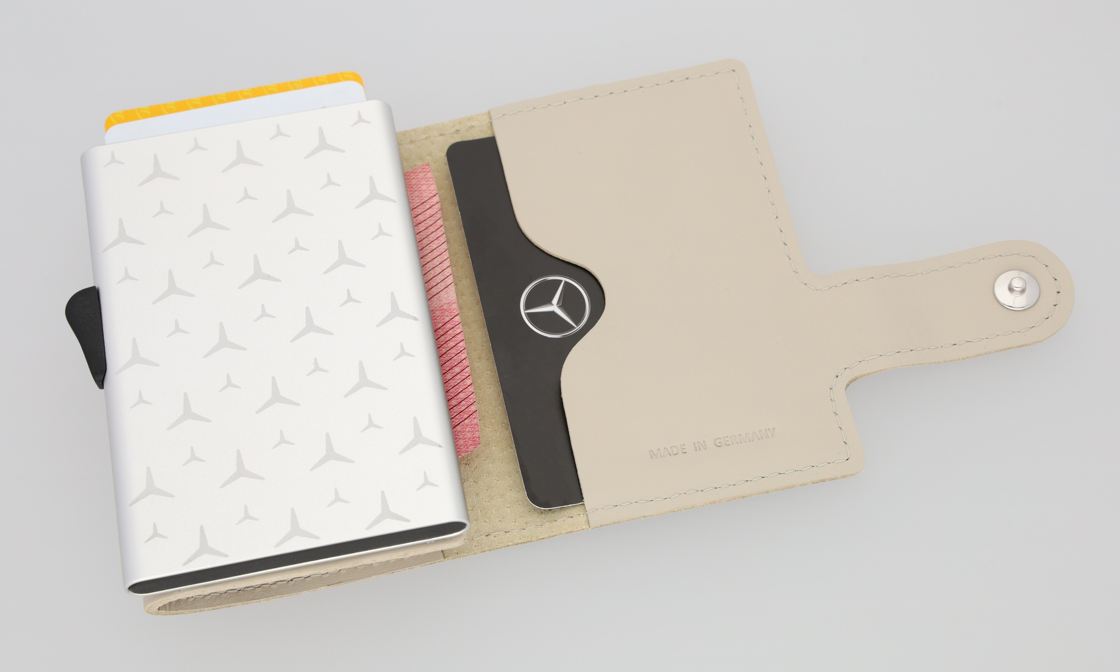 Mercedes-Benz - Mini-Geldbörse macchiatobeige, Rindleder