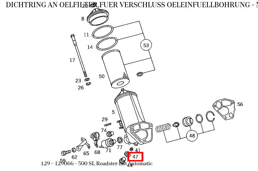 Dichtring AN OELFILTER,FUER VERSCHLUSS OELEINFUELLBOHRUNG 500 SL Roadster mit Automatic 129 Dichtring AN OELFILTER,FUER VERSCHLUSS OELEINFUELLBOHRUNG 500 SL Roadster mit Automatic 129