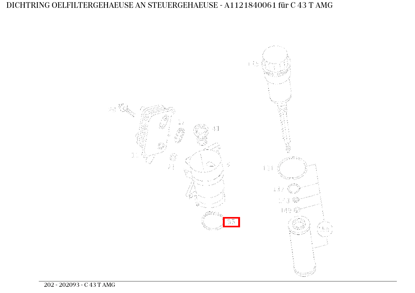 Dichtring OELFILTERGEHAEUSE AN STEUERGEHAEUSE C 43 T AMG 202