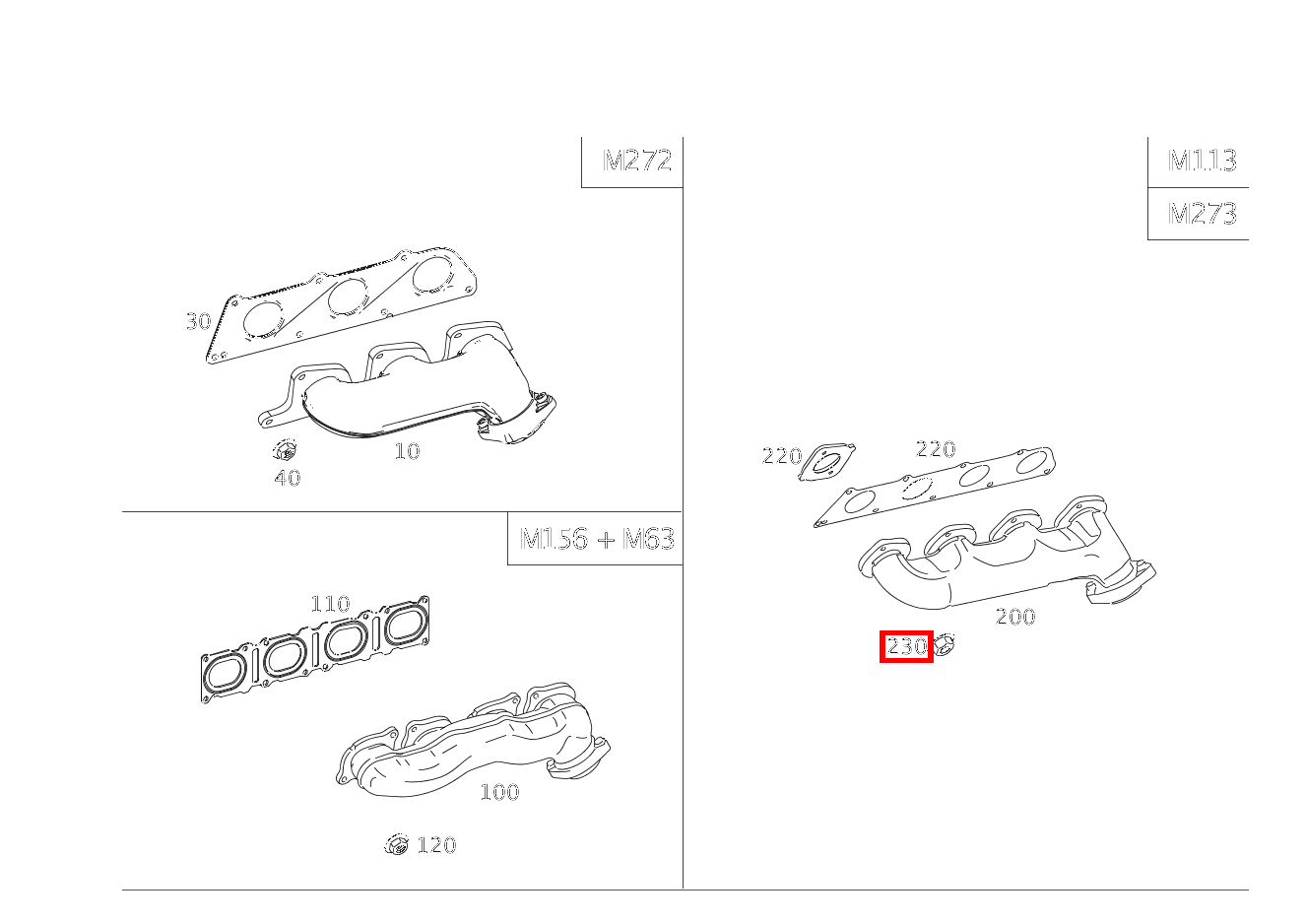 Sechskantmutter AUSPUFFKRUEMMER AN ZYLINDERKOPF; M6 ML 500 Off-Roader 164