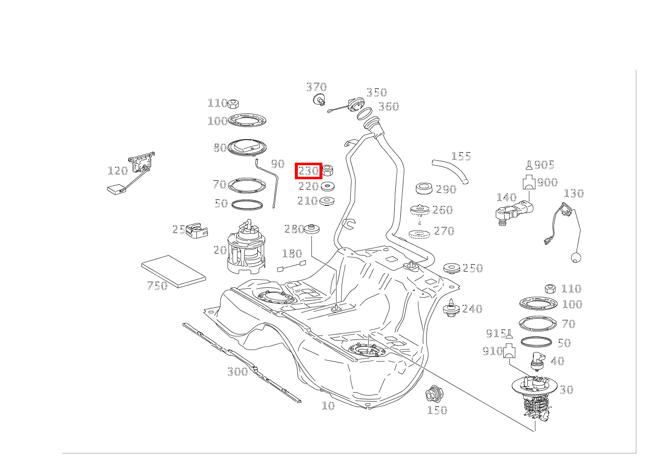 Sechskantmutter Befestigung Kraftstoffbehälter; M8 CL500 4M BE 216 Sechskantmutter Befestigung Kraftstoffbehälter; M8 CL500 4M BE 216