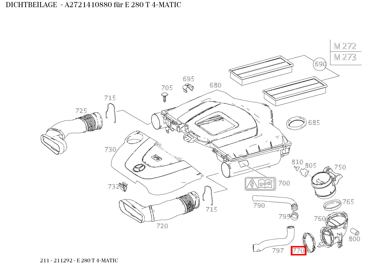 Dichtbeilage E 280 T 4-MATIC 211 Dichtbeilage E 280 T 4-MATIC 211