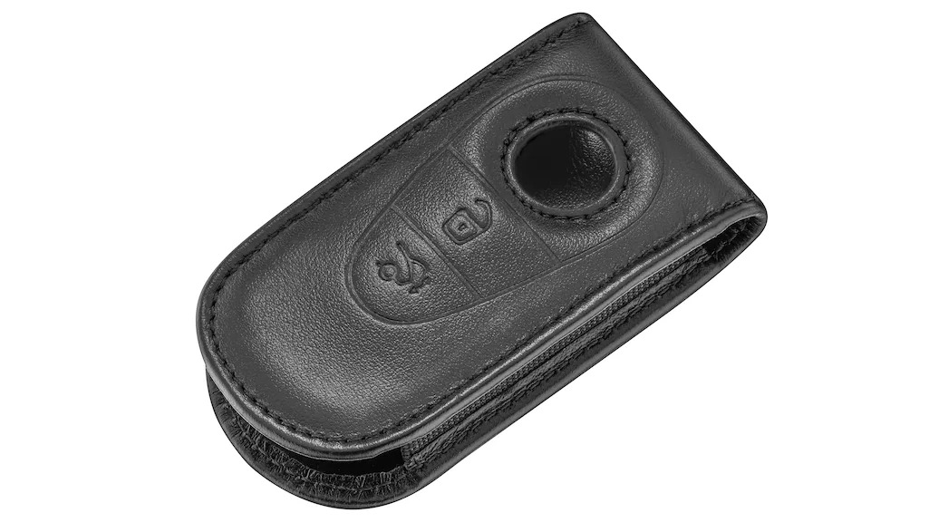 Schlüsselsleeve schwarz, Rindleder