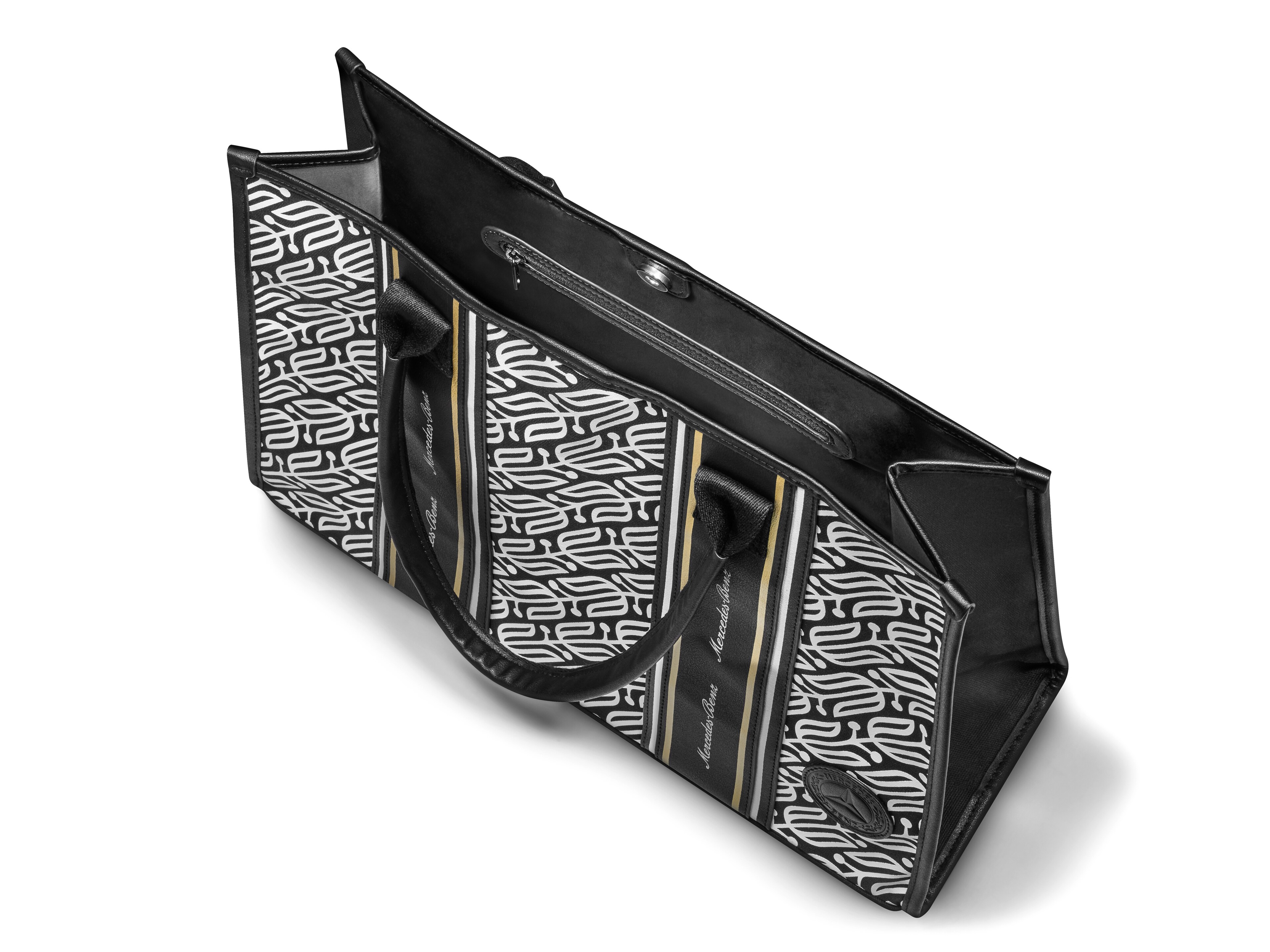 Shopper, schwarz/weiß, Baumwoll-Canvas