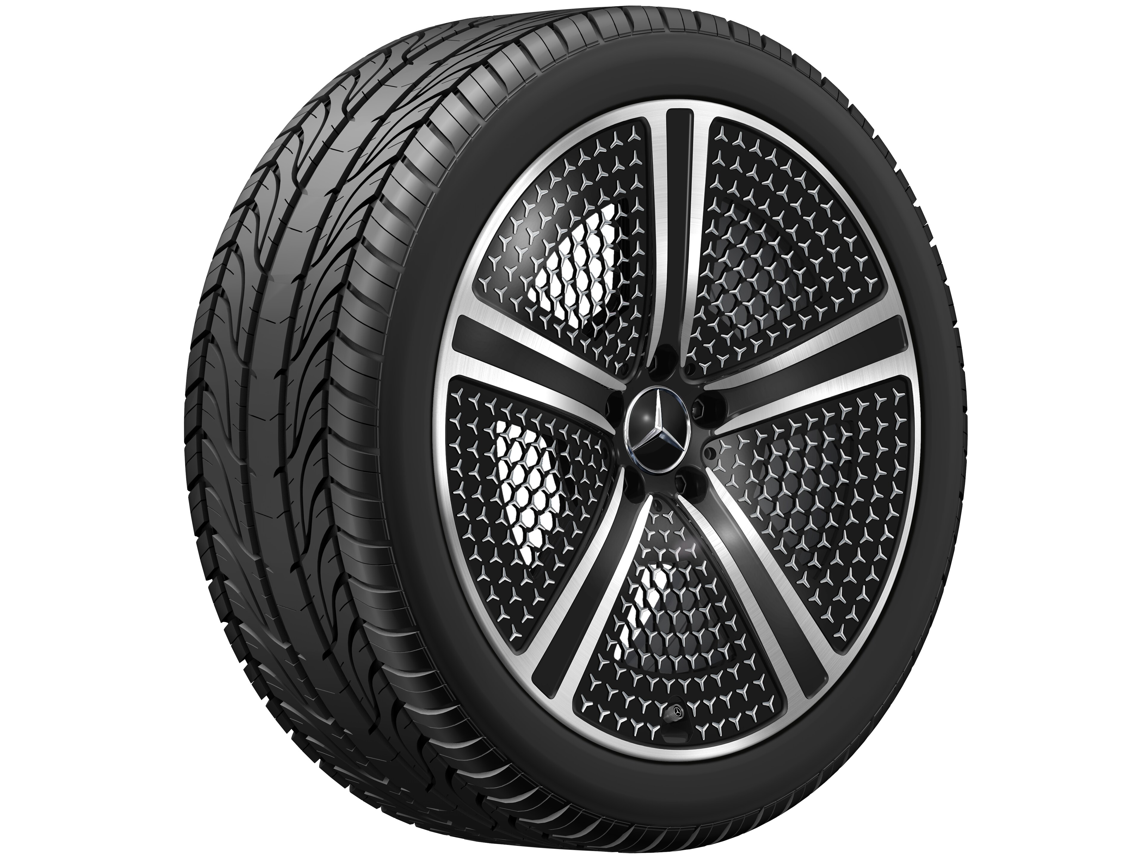 5-Speichen-Rad, Aero, 20 Zoll 9 J x 20 ET 50, schwarz, glanzgedreht
