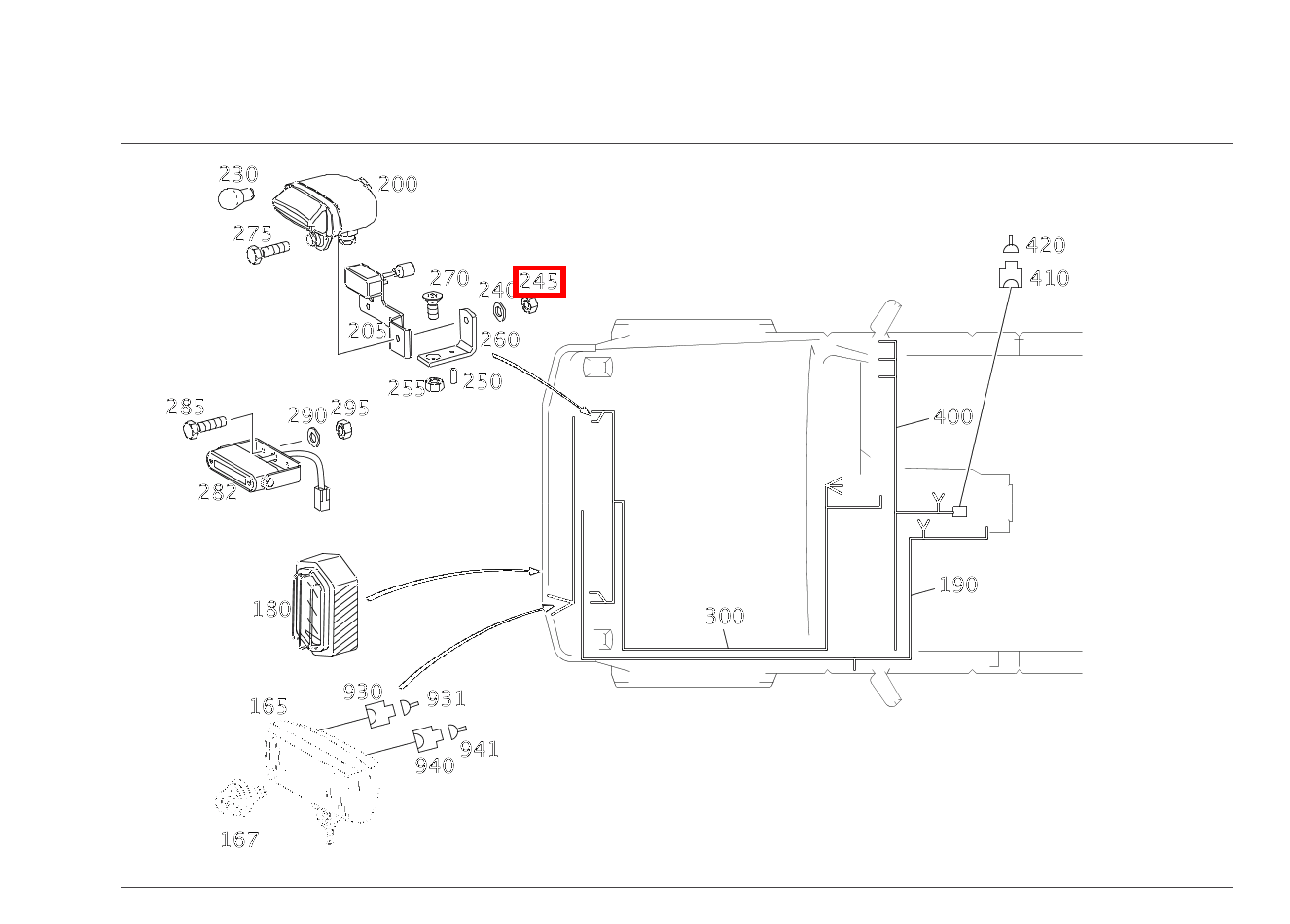 Sechskantmutter Befestigung Scheinwerfer; M8 G 300CDI 4X4 2850 461