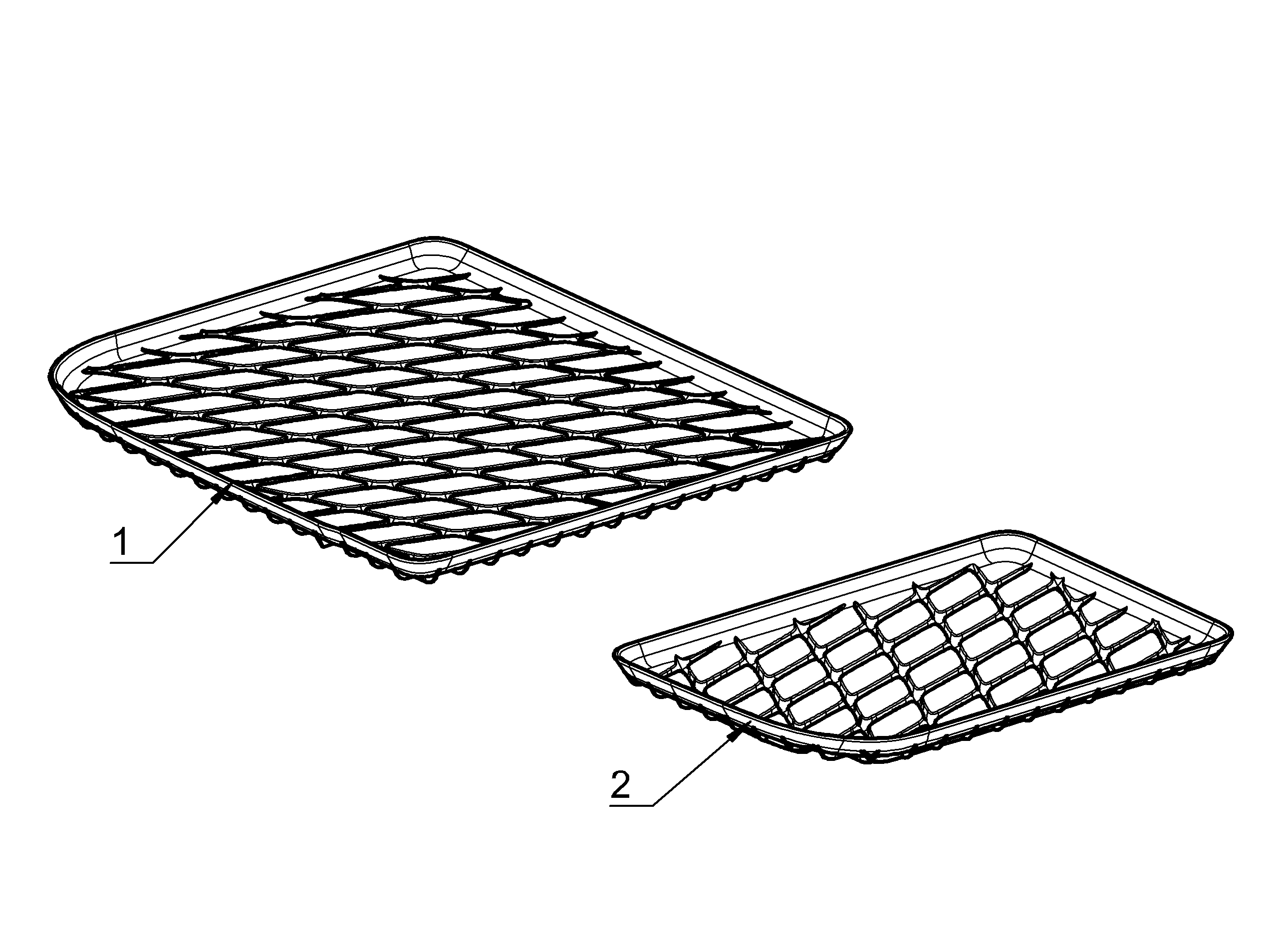 Mercedes-Benz - Fußraumschale EQB X243, Dynamic Squares, 3. Sitzreihe, 2-teilig