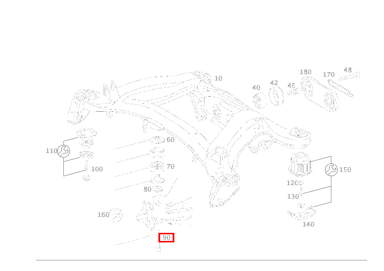 Zylinder-Schraube ACHSGEHAEUSE AN HINTERACHSTRAEGER, VORN; M10X65 C 220 d T-Modell 205