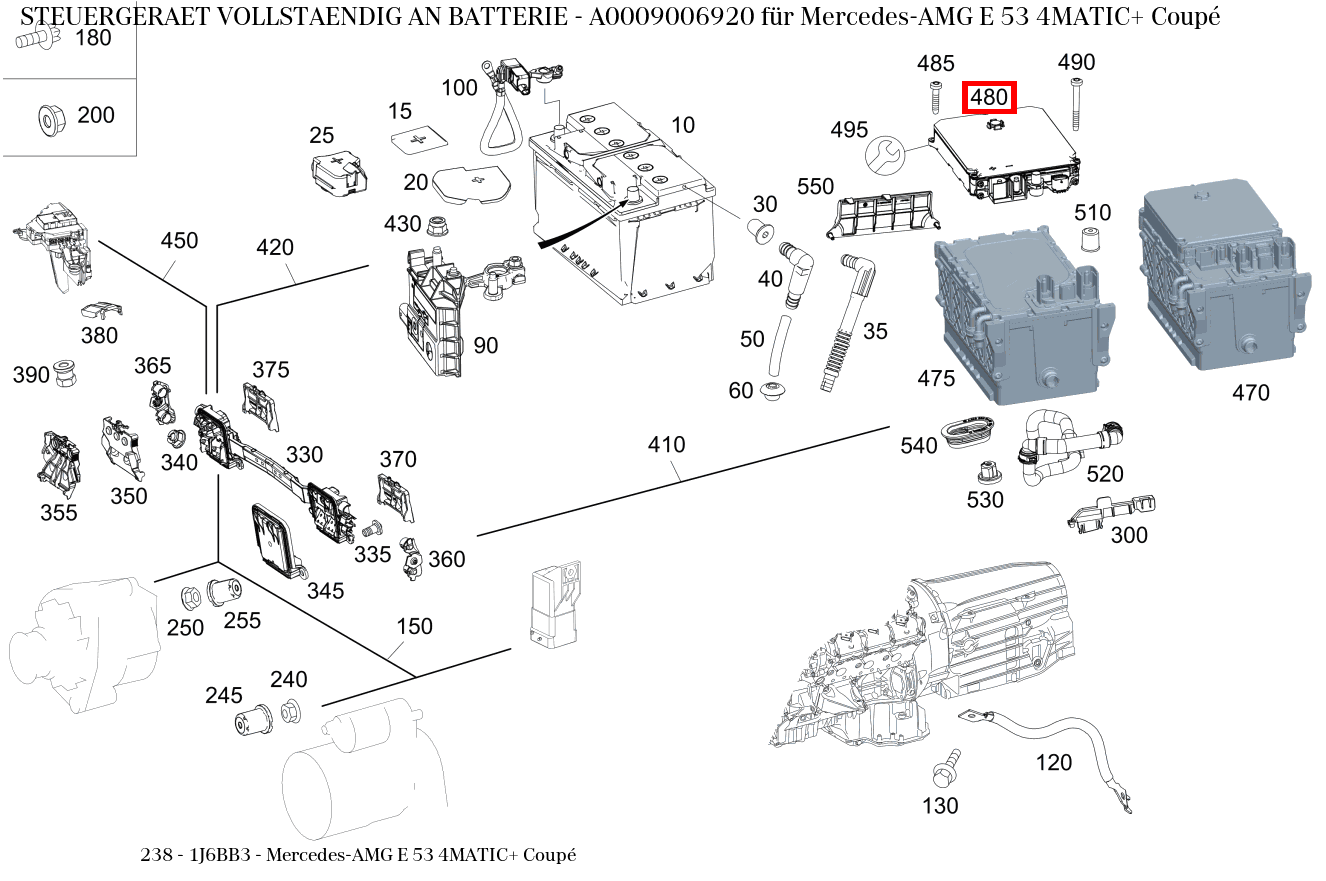 Steuergerät vollständig AN BATTERIE Mercedes-AMG E 53 4MATIC+ Coupé 238