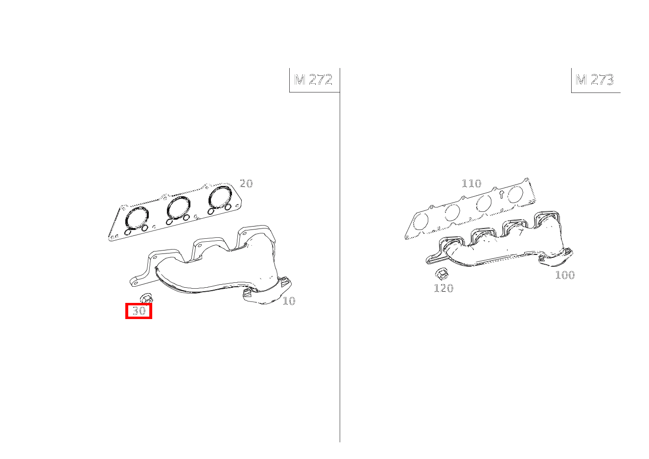 Sechskantmutter AUSPUFFKRUEMMER AN ZYLINDERKOPF; M6 E350CGI BE CA 207