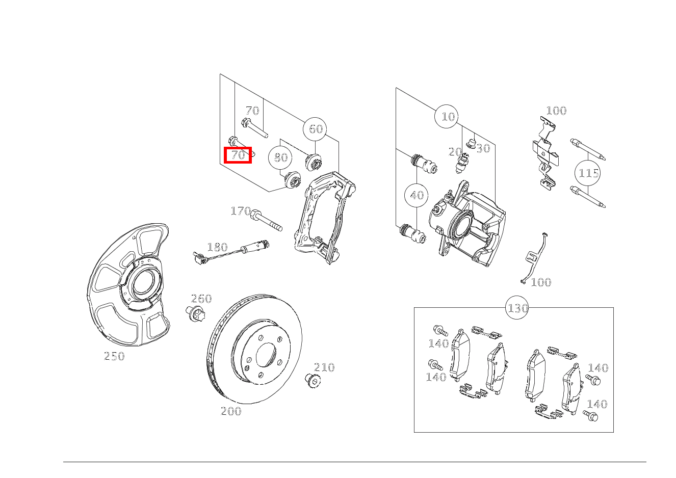 Führungshülse BREMSSATTEL AN BREMSTRAEGER E250TCDI 4M BE 212