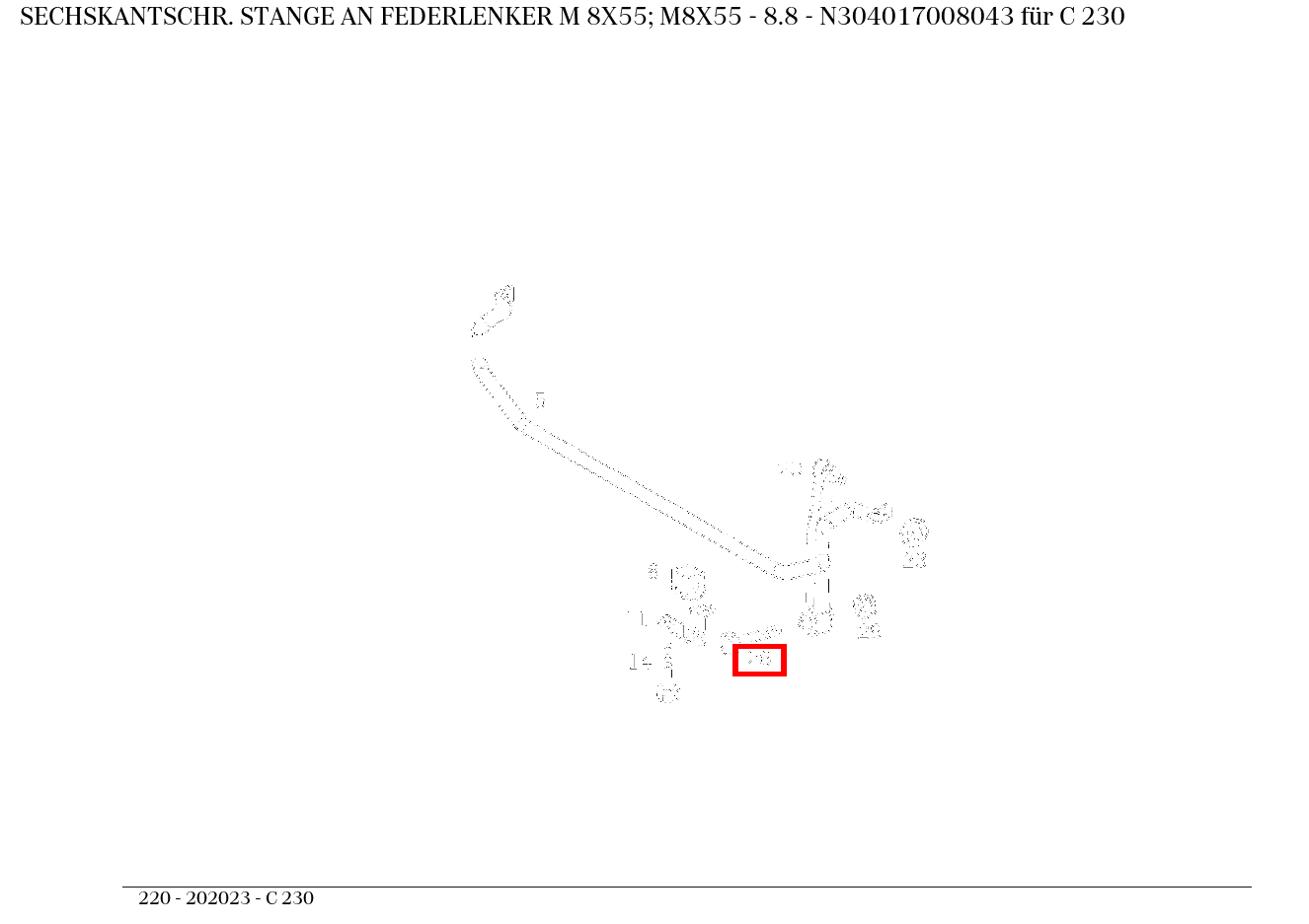 Sechskantschraube STANGE AN FEDERLENKER M 8X55; M8X55 - 8.8 C 230 220