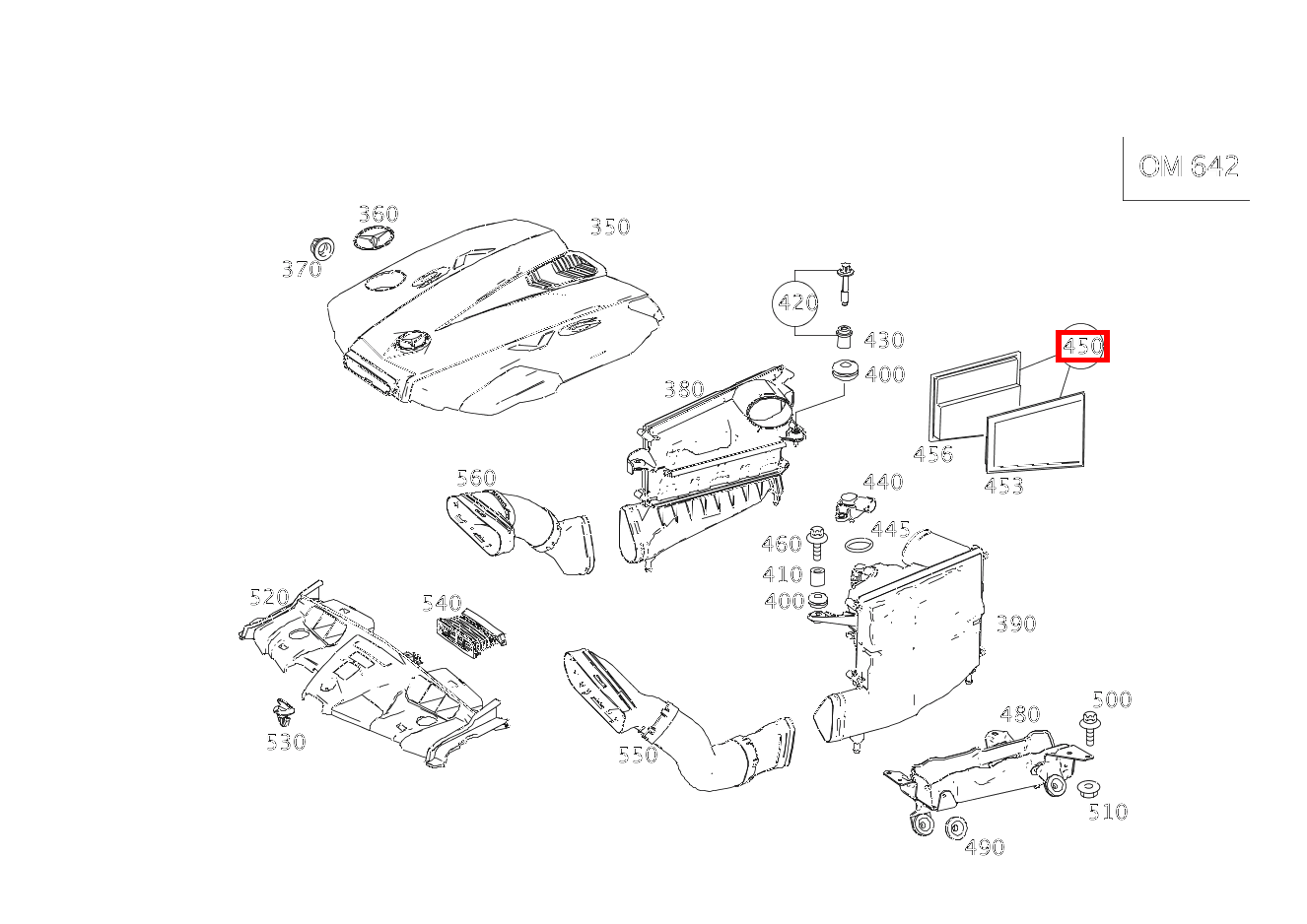 Teilesatz Filtereinsatz TEILESATZ, LINKS UND RECHTS E350CDI BE CA 207