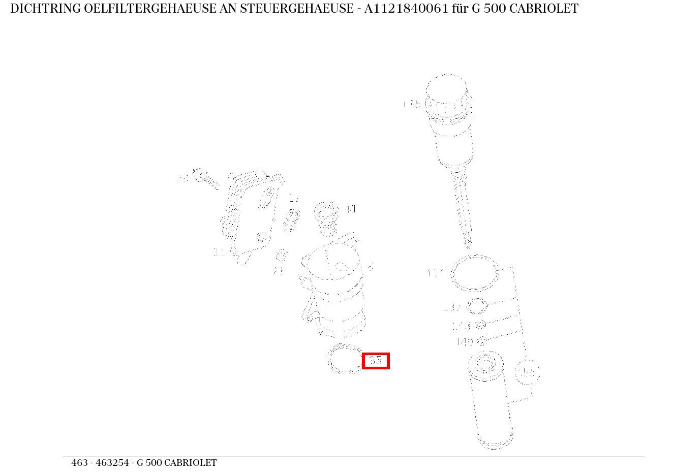 Dichtring OELFILTERGEHAEUSE AN STEUERGEHAEUSE G 500 CABRIOLET 463