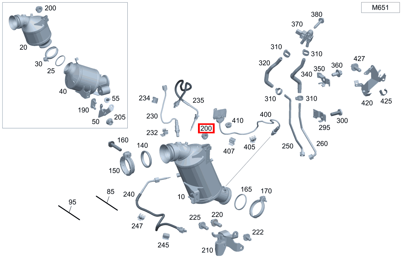 Sechskantmutter Halter an Kurbelgehäuse; M8 C 250 d Cabriolet BCA 205