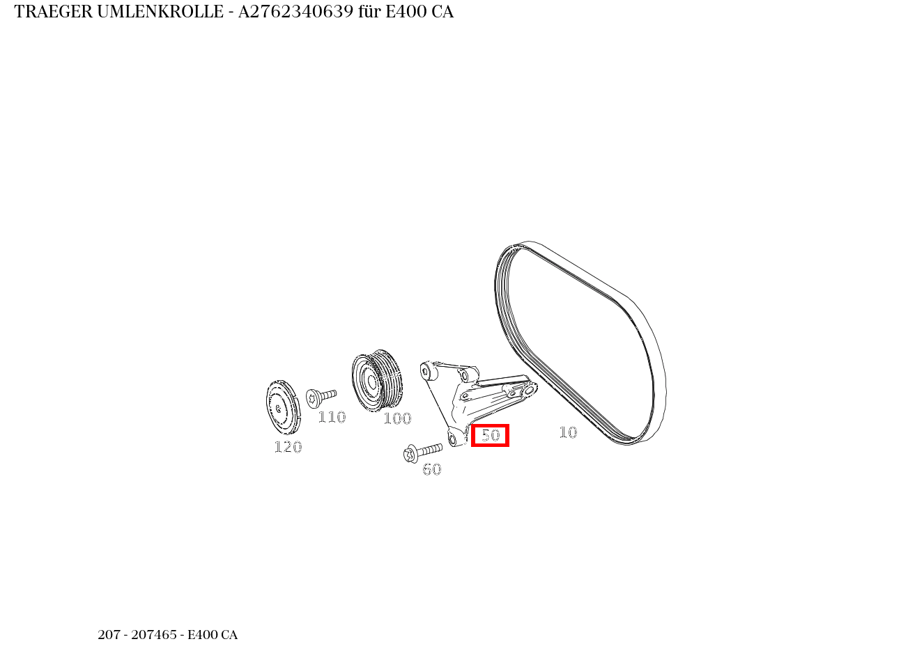 Träger UMLENKROLLE E400 CA 207 Träger UMLENKROLLE E400 CA 207