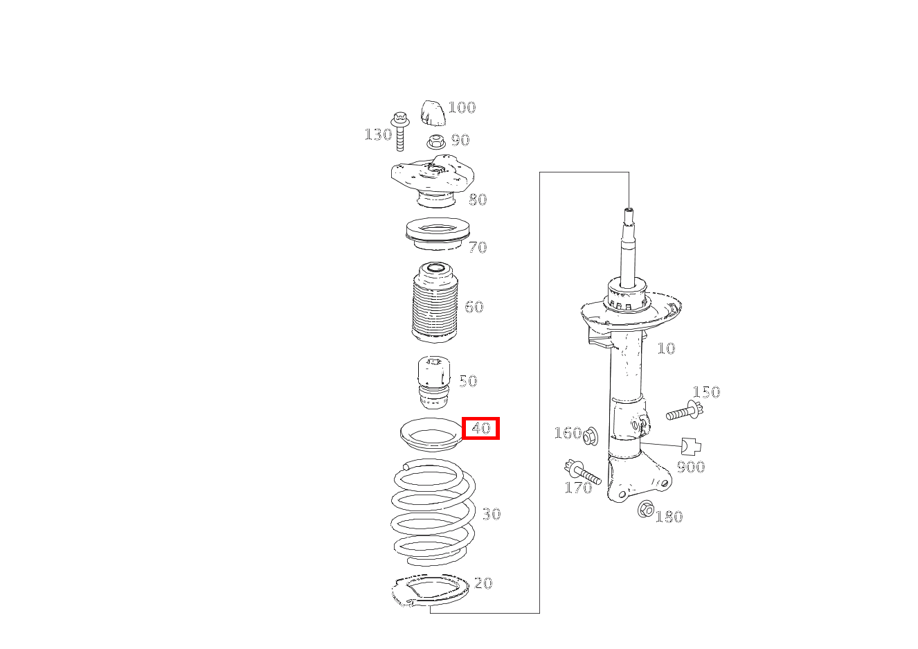Schraubenfederbeilage Oben links und rechts C 180 205