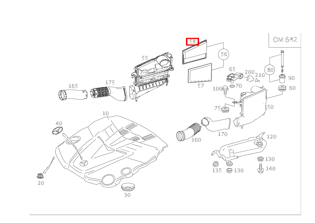 Luftfiltereinsatz Rechts ML350CDI 4M 164 Luftfiltereinsatz Rechts ML350CDI 4M 164