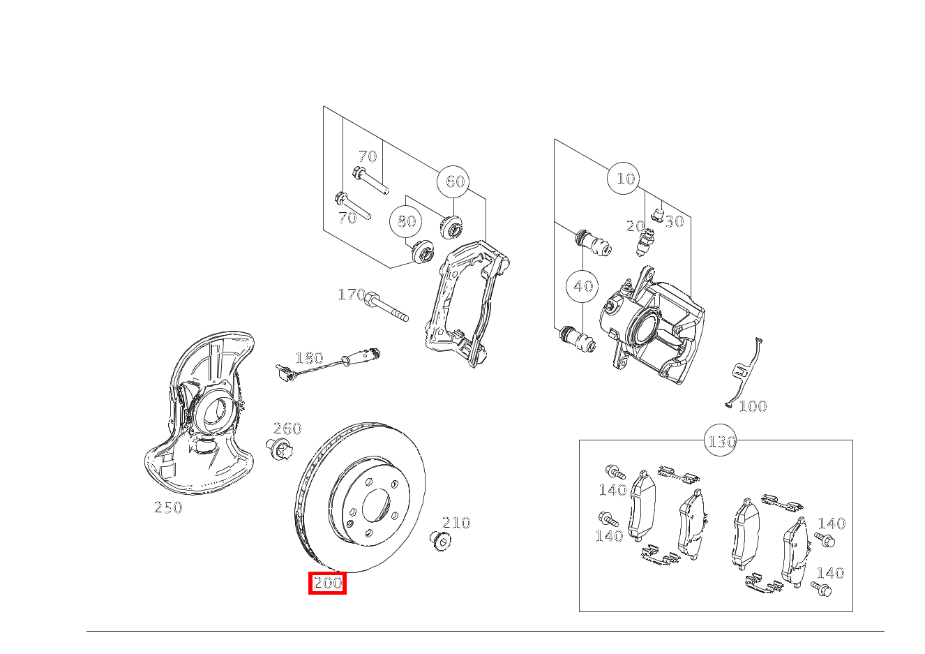 Bremsscheibe belüftet Vorne rechts C 350 T BlueEFF 204 Bremsscheibe belüftet Vorne rechts C 350 T BlueEFF 204