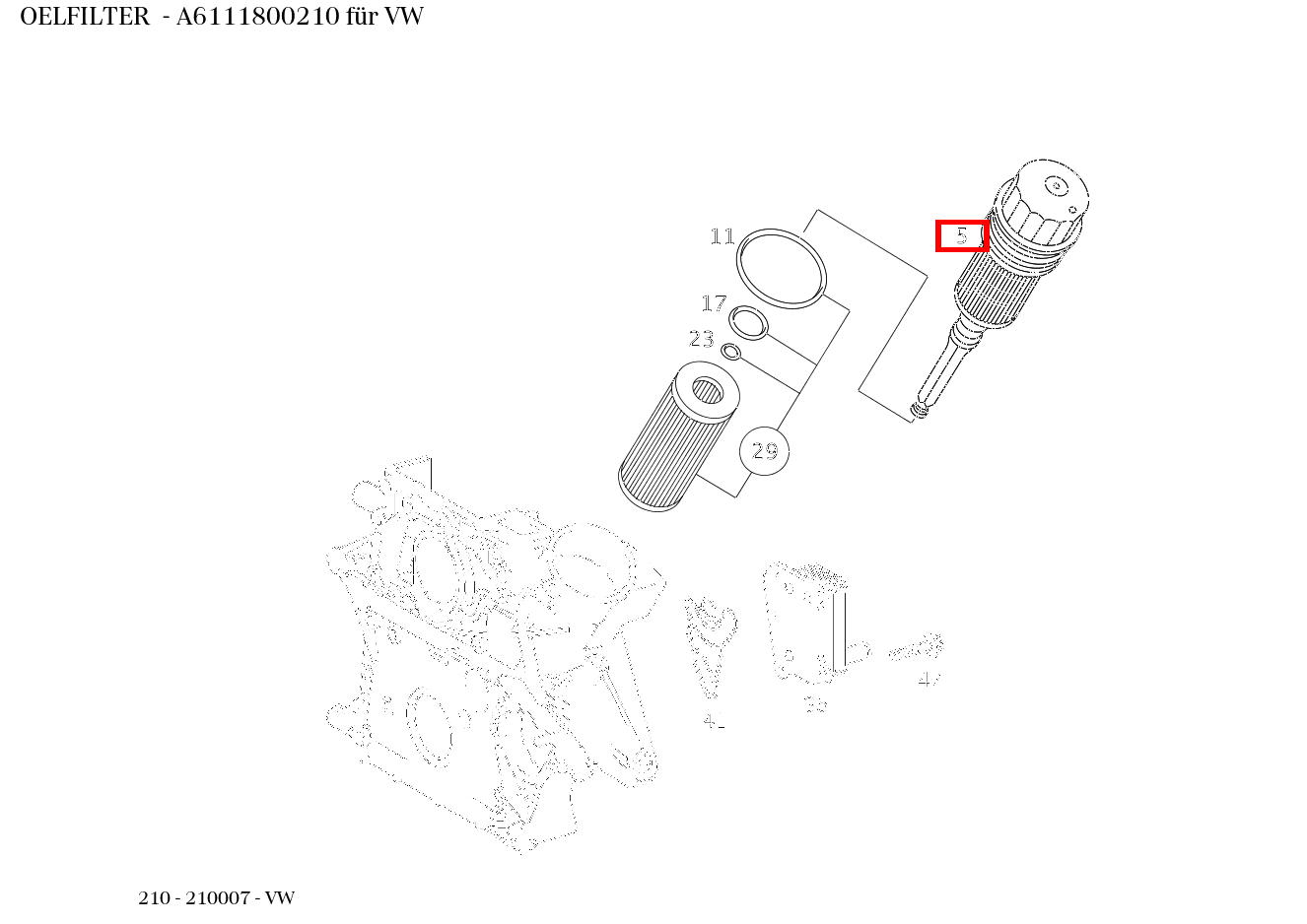 Ölfilter VW 210