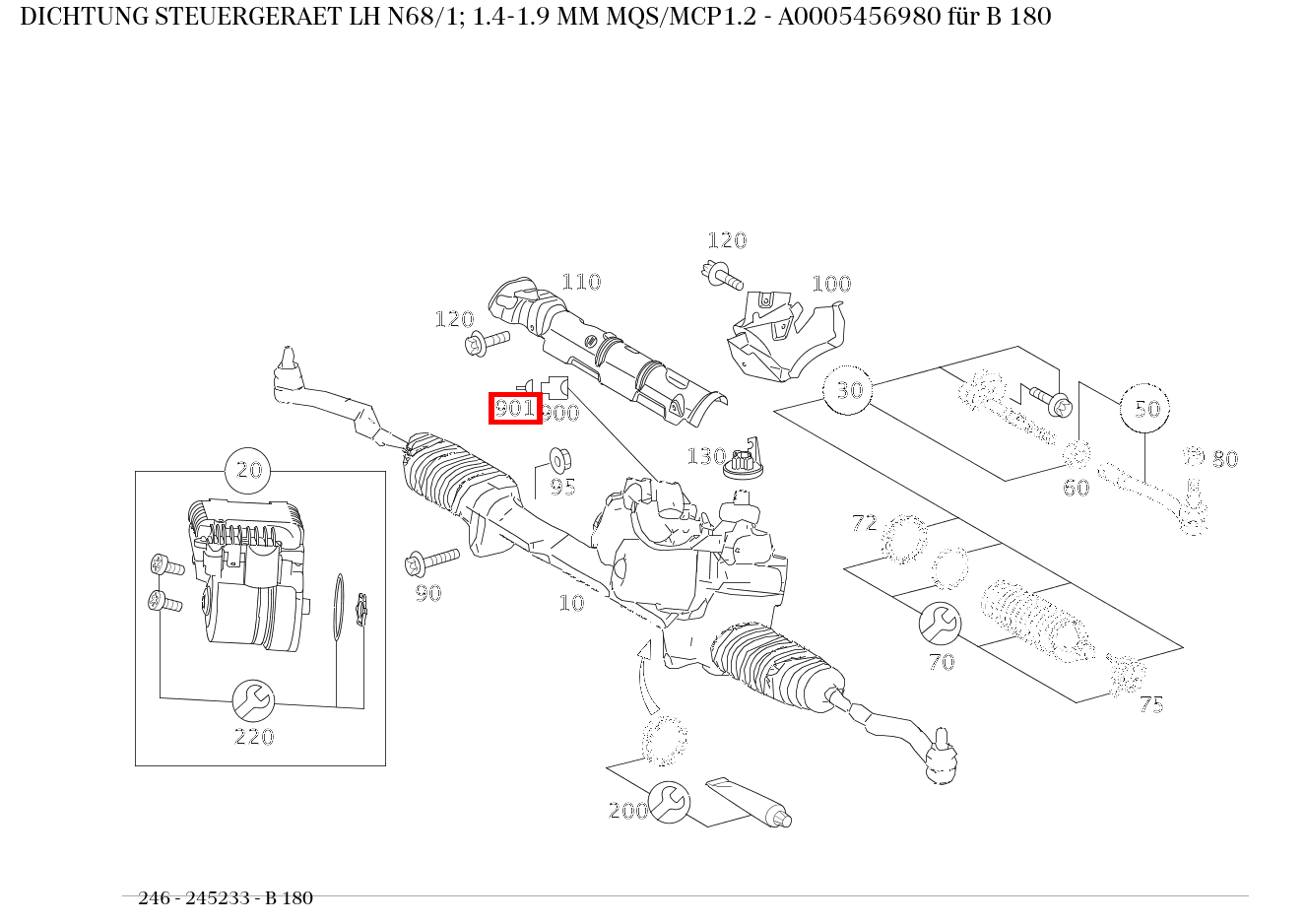 ABDICHTUNG STEUERGERAET LH N68/1; 1.4-1.9 MM MQS/MCP1.2 B 180 246