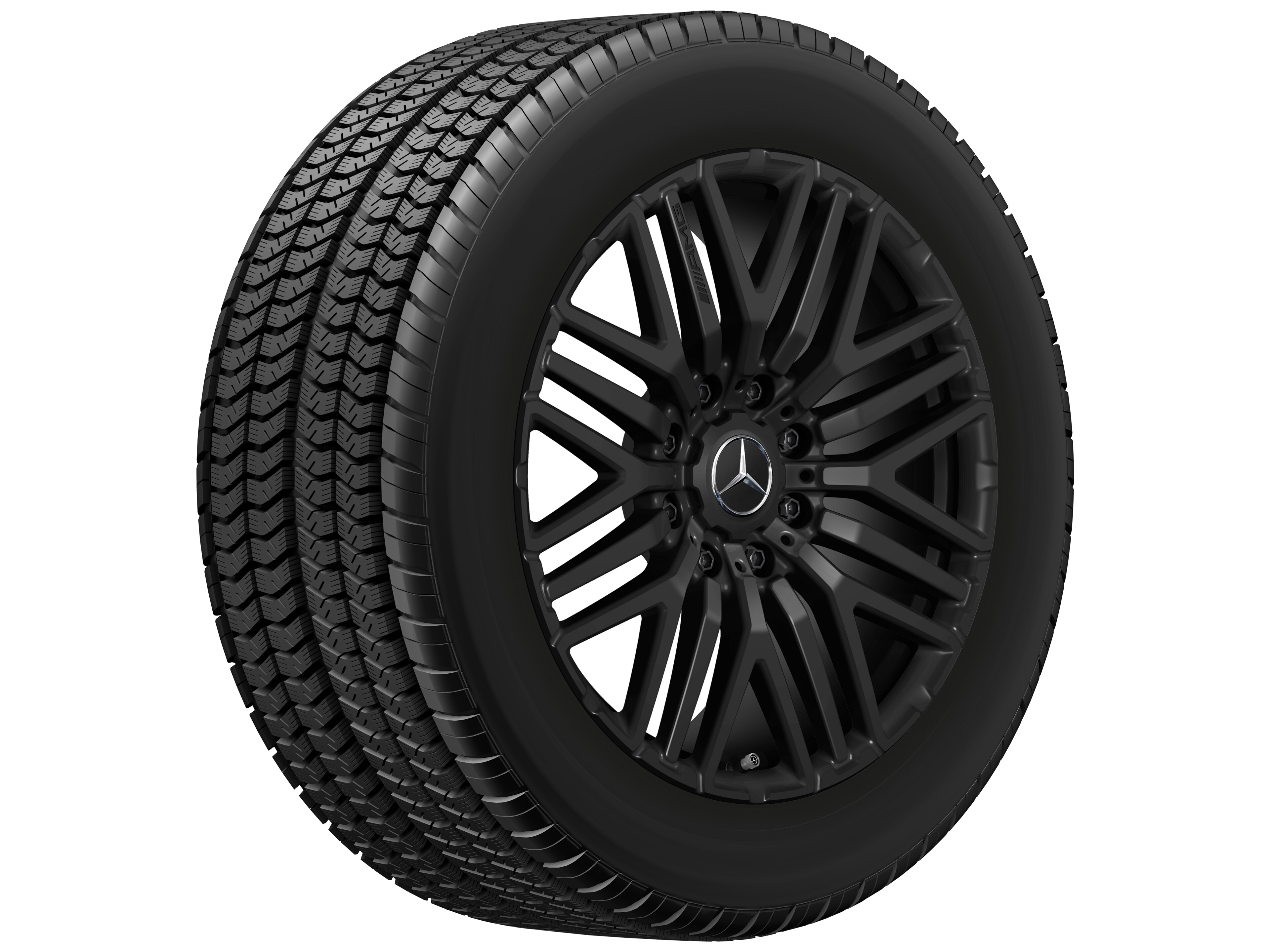 AMG Schmiederad im Kreuzspeichen-Design, 55,9 cm (22 Zoll) 9,5 J x 22 ET 60, schwarz matt