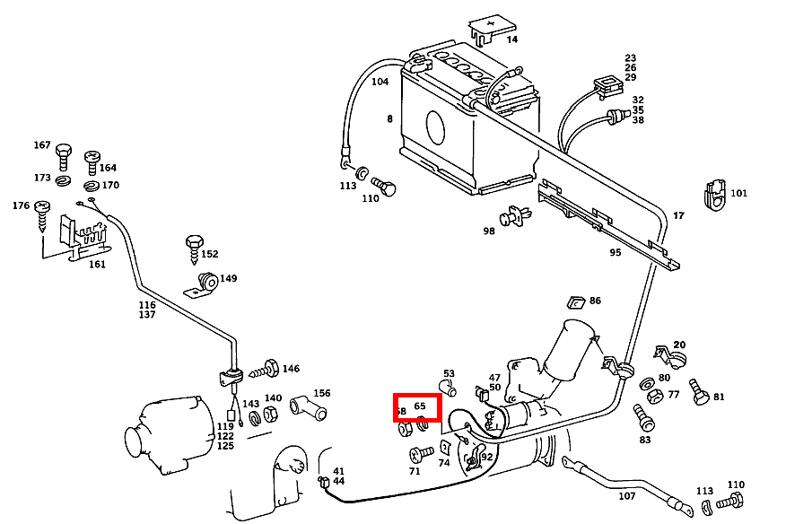 Federring LEITUNG AN STARTER KLEMME 30 190 D 2.5 Turbo 201