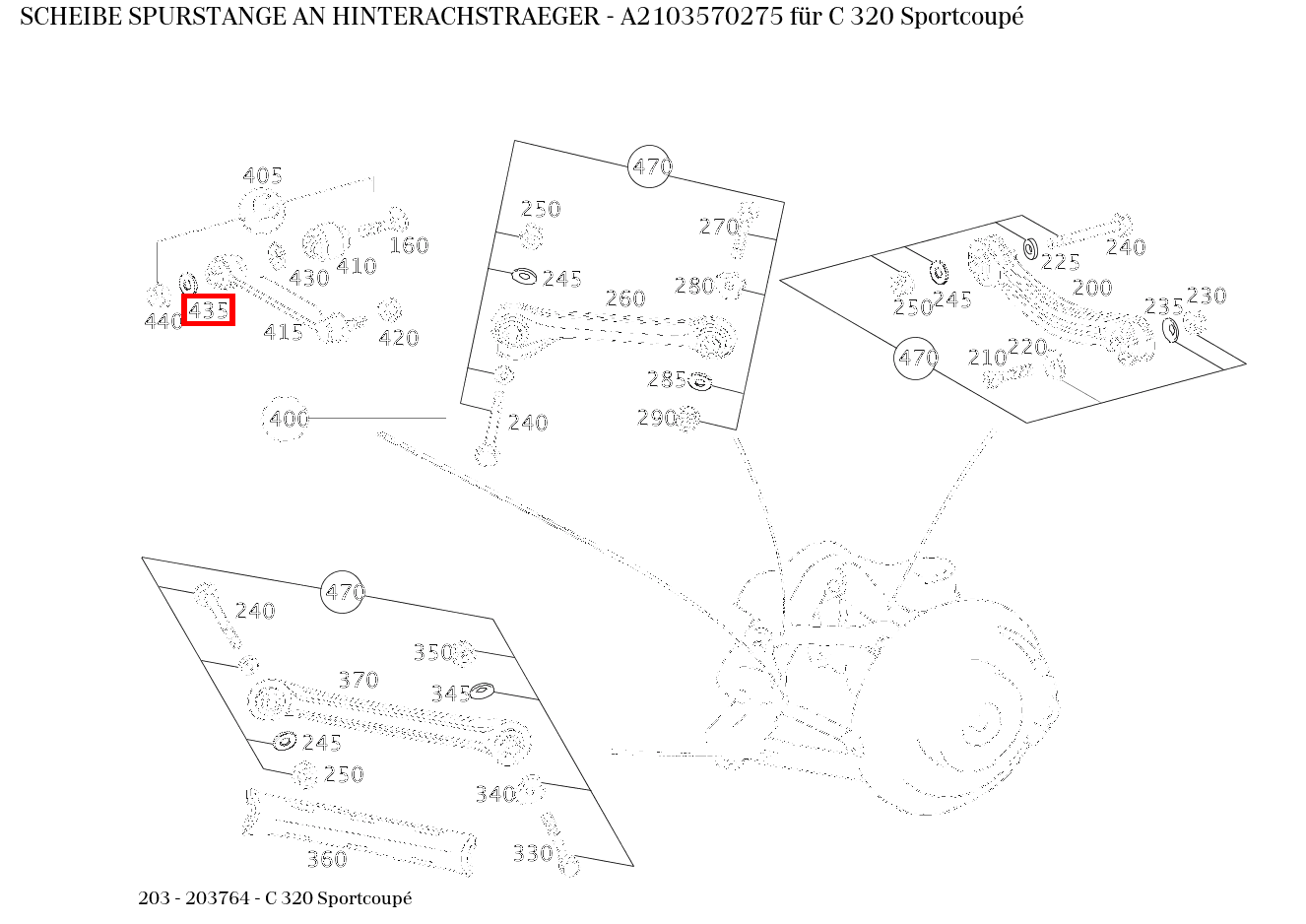 Scheibe SPURSTANGE AN HINTERACHSTRAEGER C 320 Sportcoupé 203 Scheibe SPURSTANGE AN HINTERACHSTRAEGER C 320 Sportcoupé 203