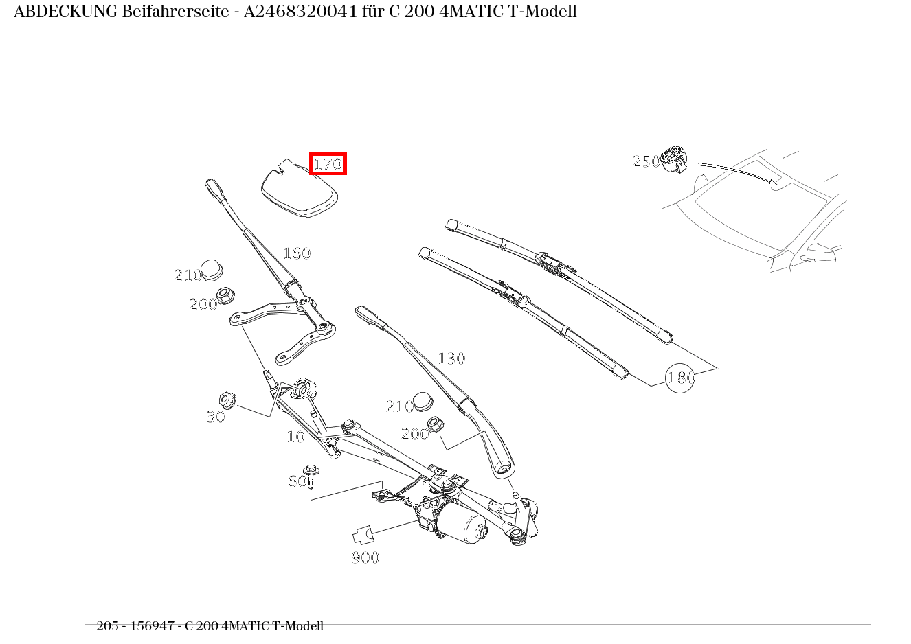 Abdeckung Beifahrerseite C 200 4MATIC T-Modell 205 Abdeckung Beifahrerseite C 200 4MATIC T-Modell 205