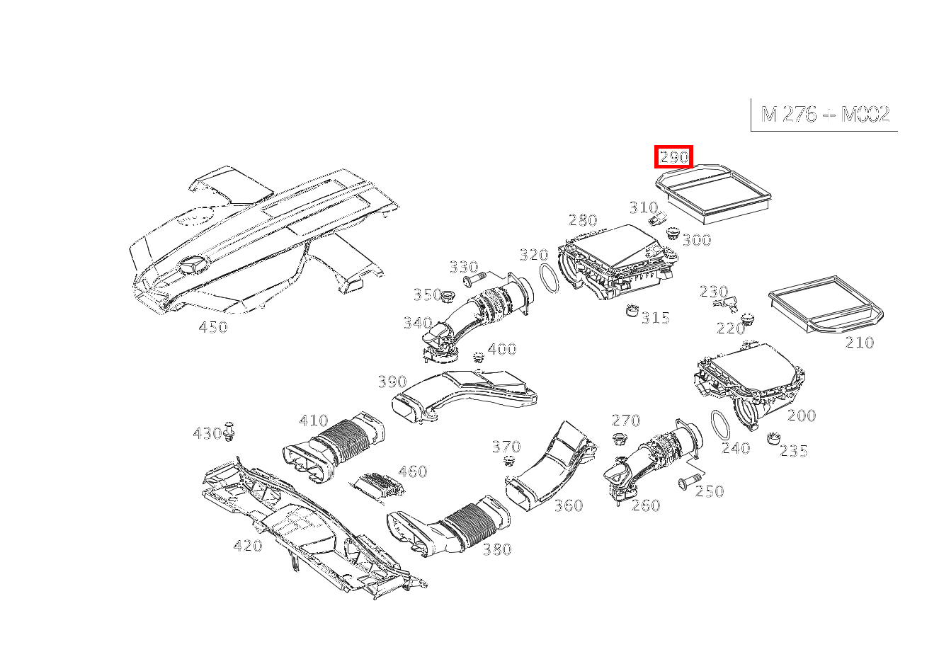 Luftfiltereinsatz RECHTS E 320 Cabriolet 207 Luftfiltereinsatz RECHTS E 320 Cabriolet 207