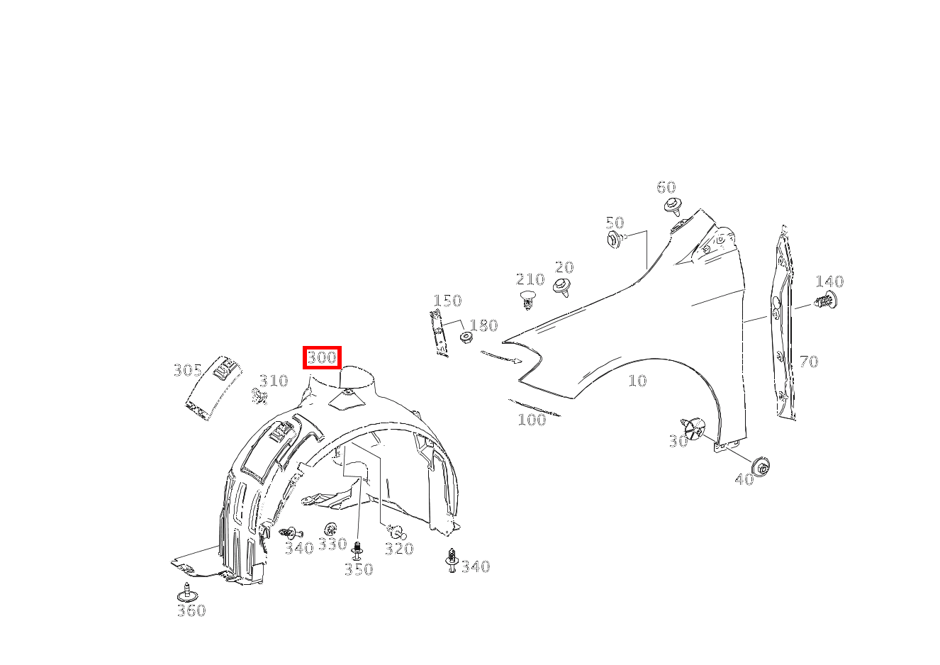 RADLAUFABDECKUNG VORN RECHTS B220 4M 246 RADLAUFABDECKUNG VORN RECHTS B220 4M 246