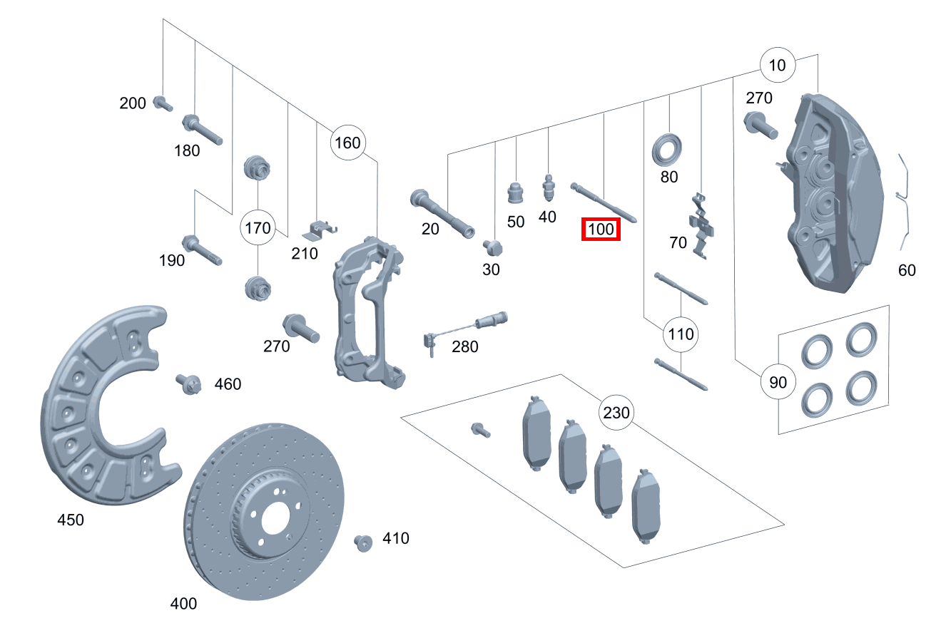 FUEHRUNGSBOLZEN Bremssattel links und rechts GLC 220 d 4MATIC 254 FUEHRUNGSBOLZEN Bremssattel links und rechts GLC 220 d 4MATIC 254