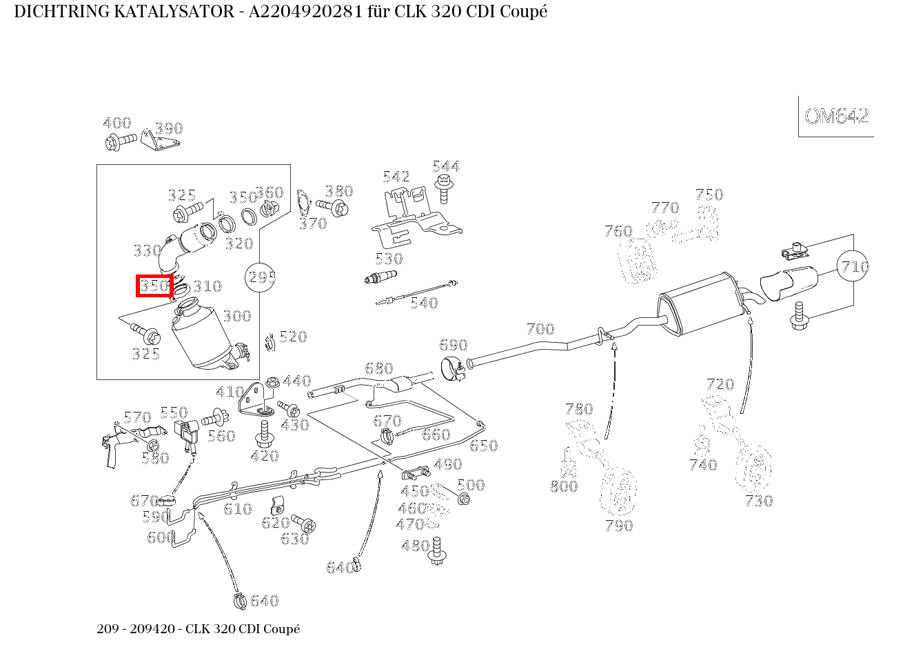 Dichtring KATALYSATOR CLK 320 CDI Coupé 209 Dichtring KATALYSATOR CLK 320 CDI Coupé 209