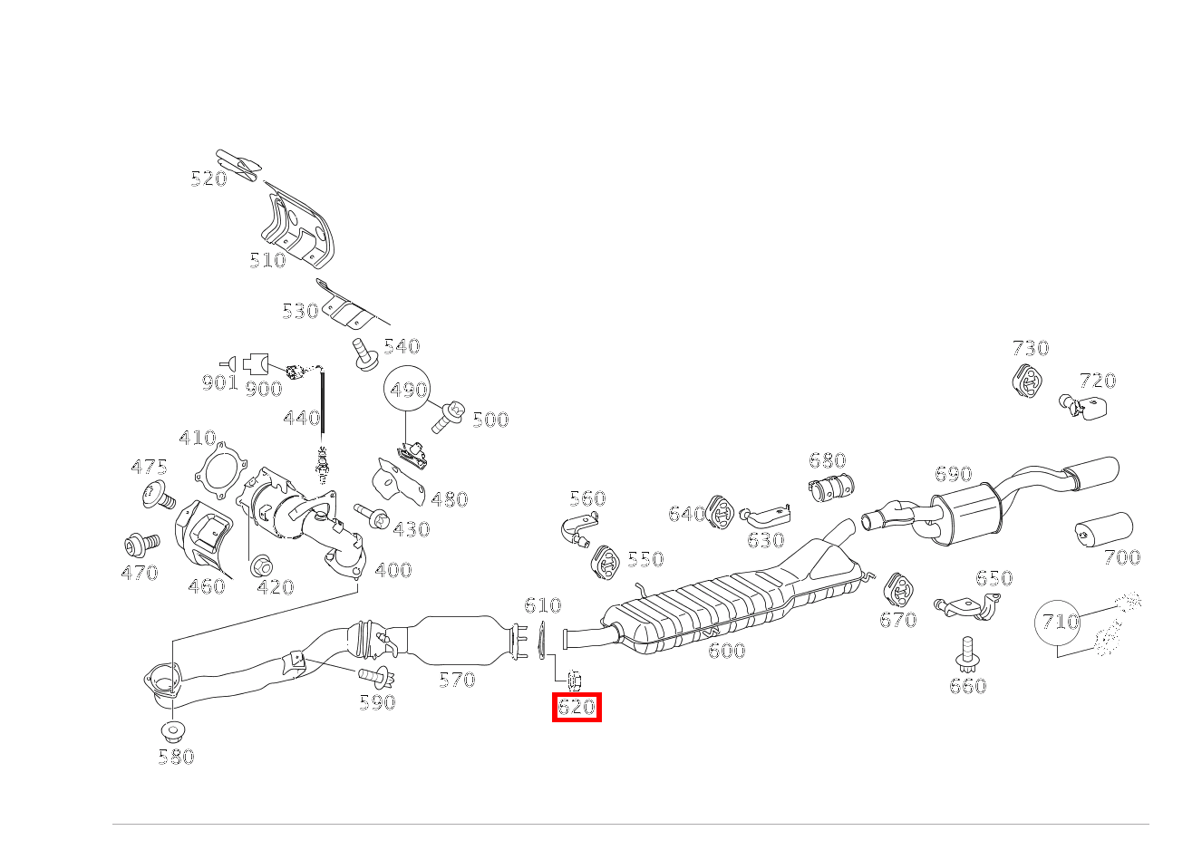 Sechskantmutter AUSPUFFROHR VORN AN AUSPUFFROHR HINTEN; M8 B 200 Turbo Sports Tourer 245